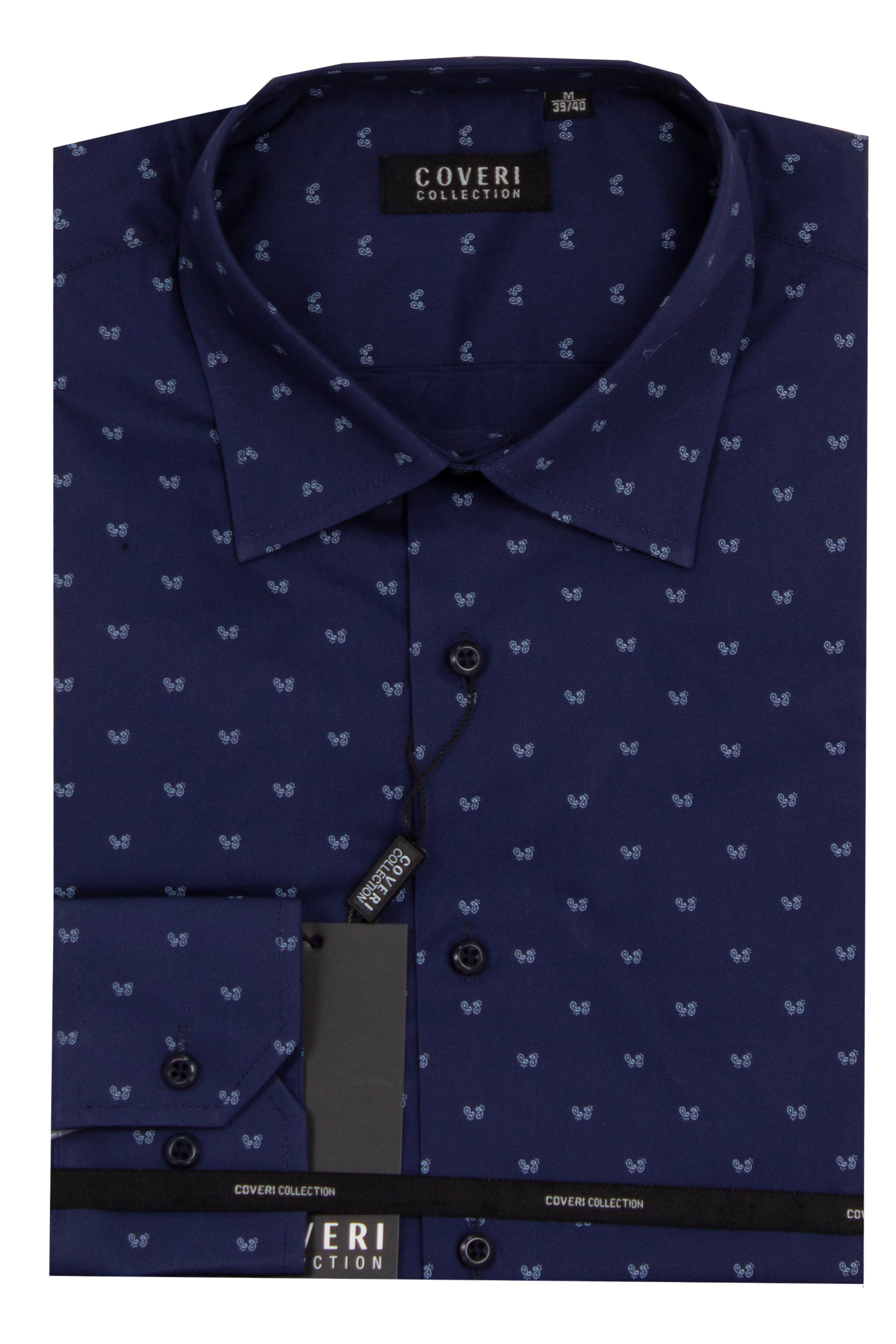 Camicia semi slim fit in puro cotone microfantasia
