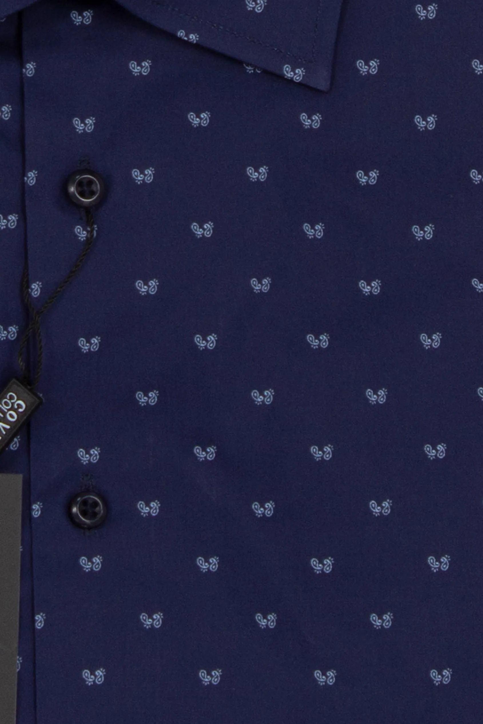 Camicia semi slim fit in puro cotone microfantasia