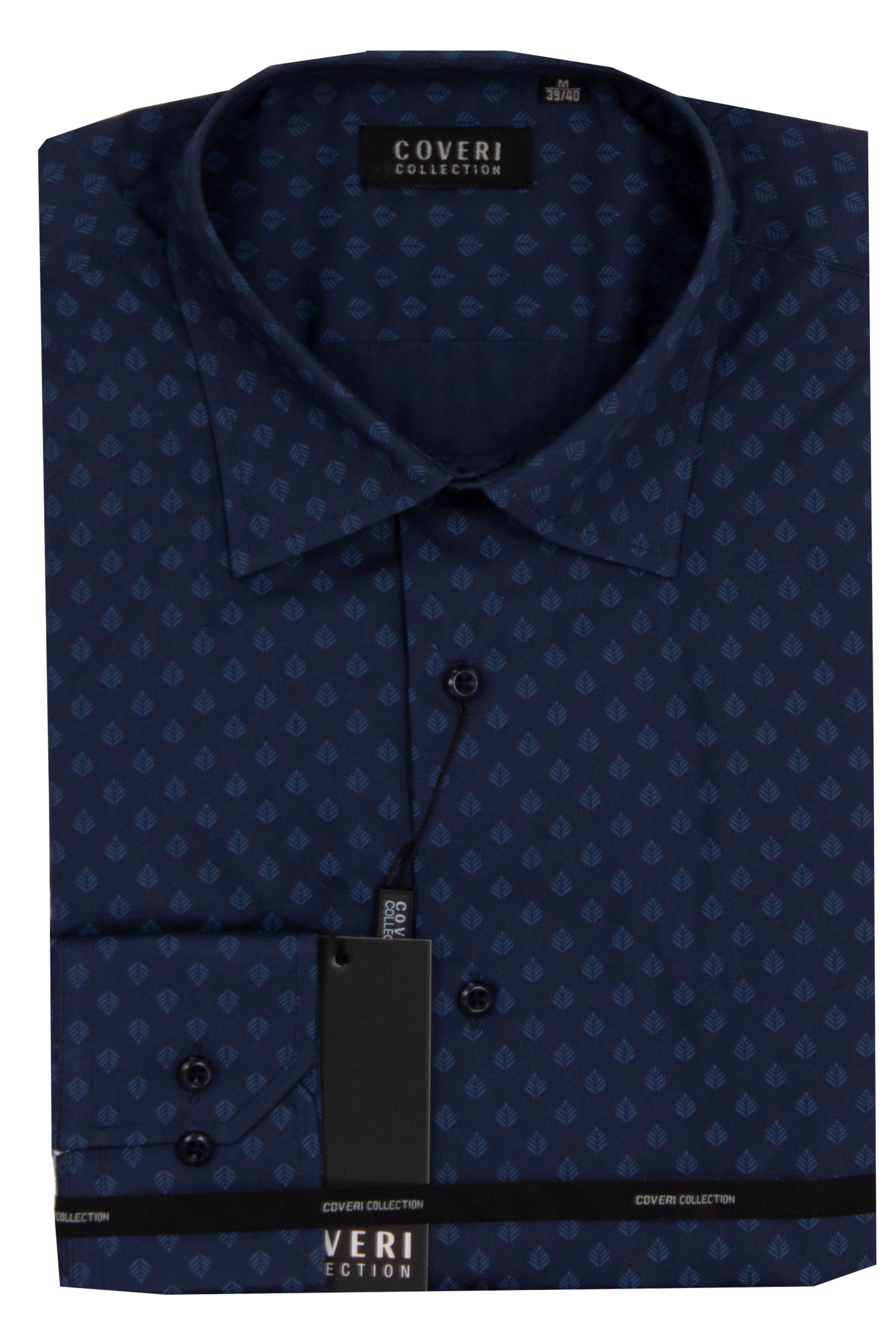 Camicia semi slim fit in puro cotone microfantasia