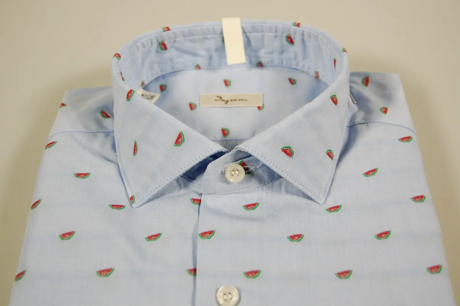 Camicia slim fit ingram celeste fil coupè con anguria