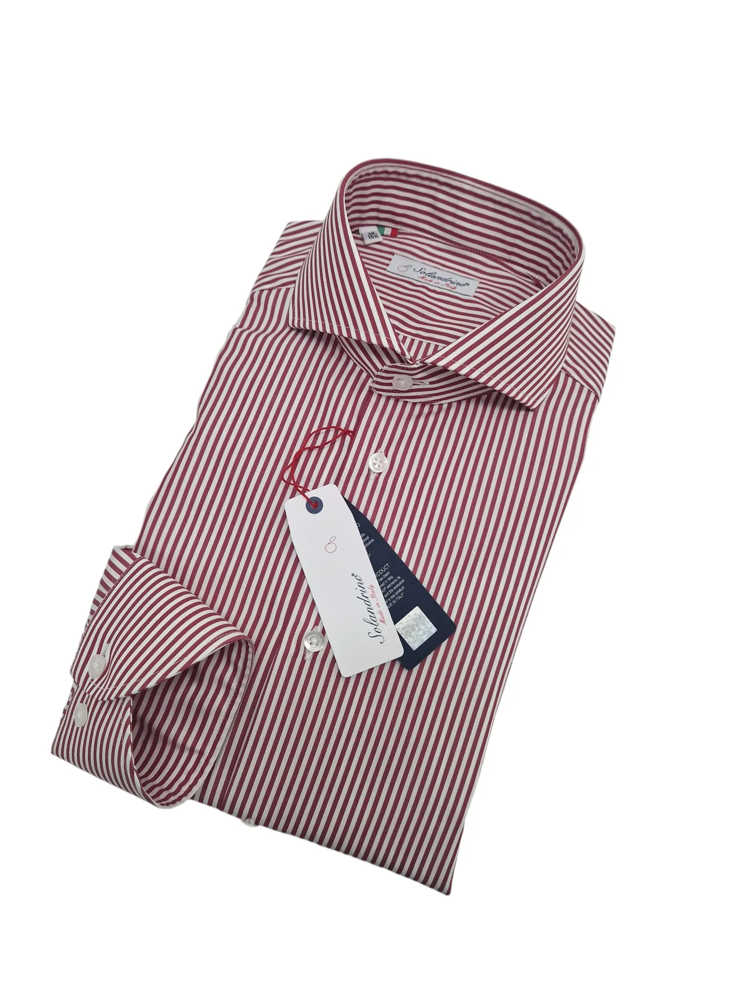 Camicia Uomo bacchettino rosso  titolo 120 bordeaux alta qualità pari pari rigato made in italy