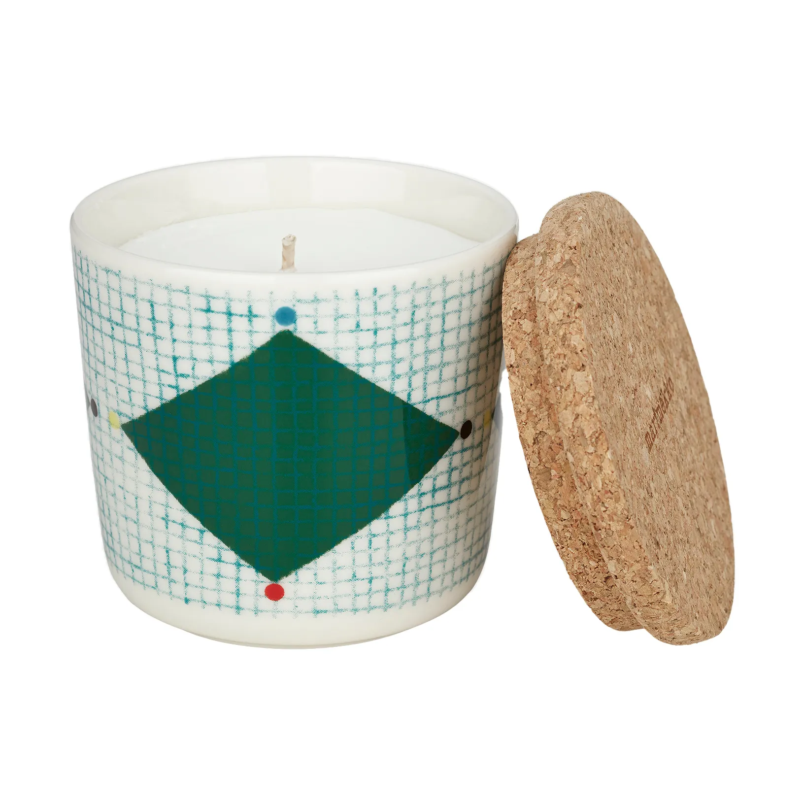 Candela profumata Losagne Ø7,5 cm.ix{font-size:18px}White-green-petrol blue-red