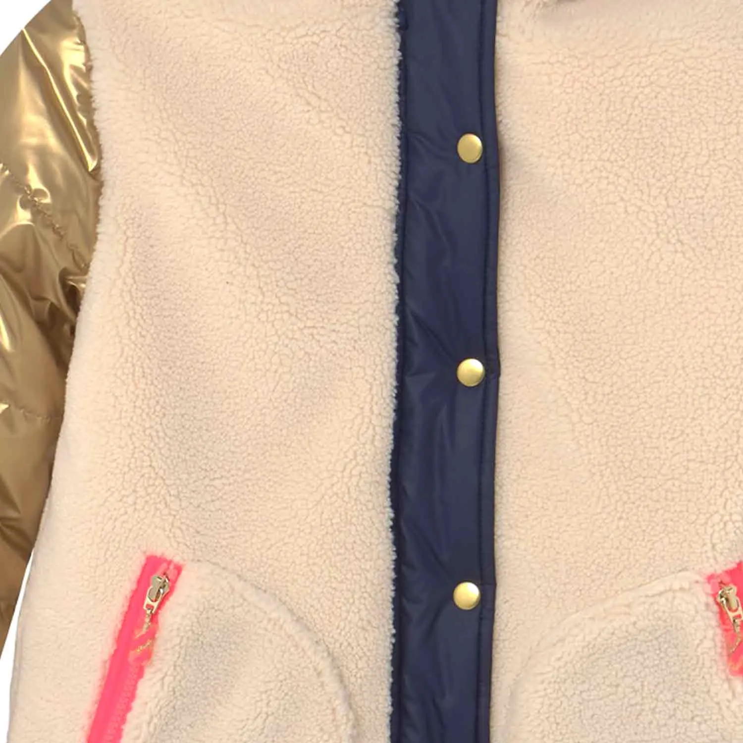 Cappotto Oro E Panna Bambina