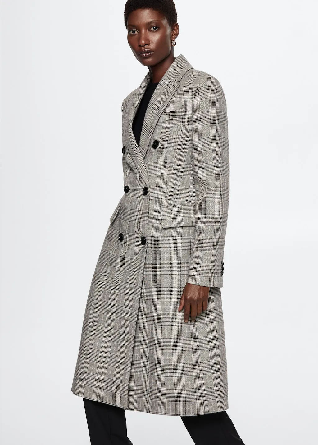 Cappotto quadri doppia abbottonatura