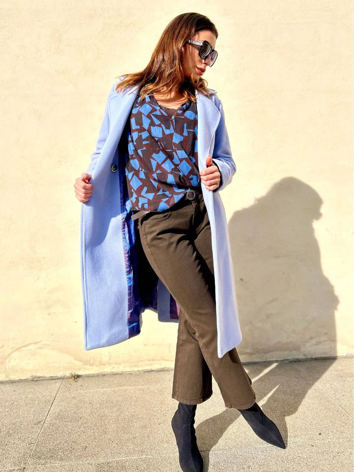 Cappotto sartoriale in lana azzurro