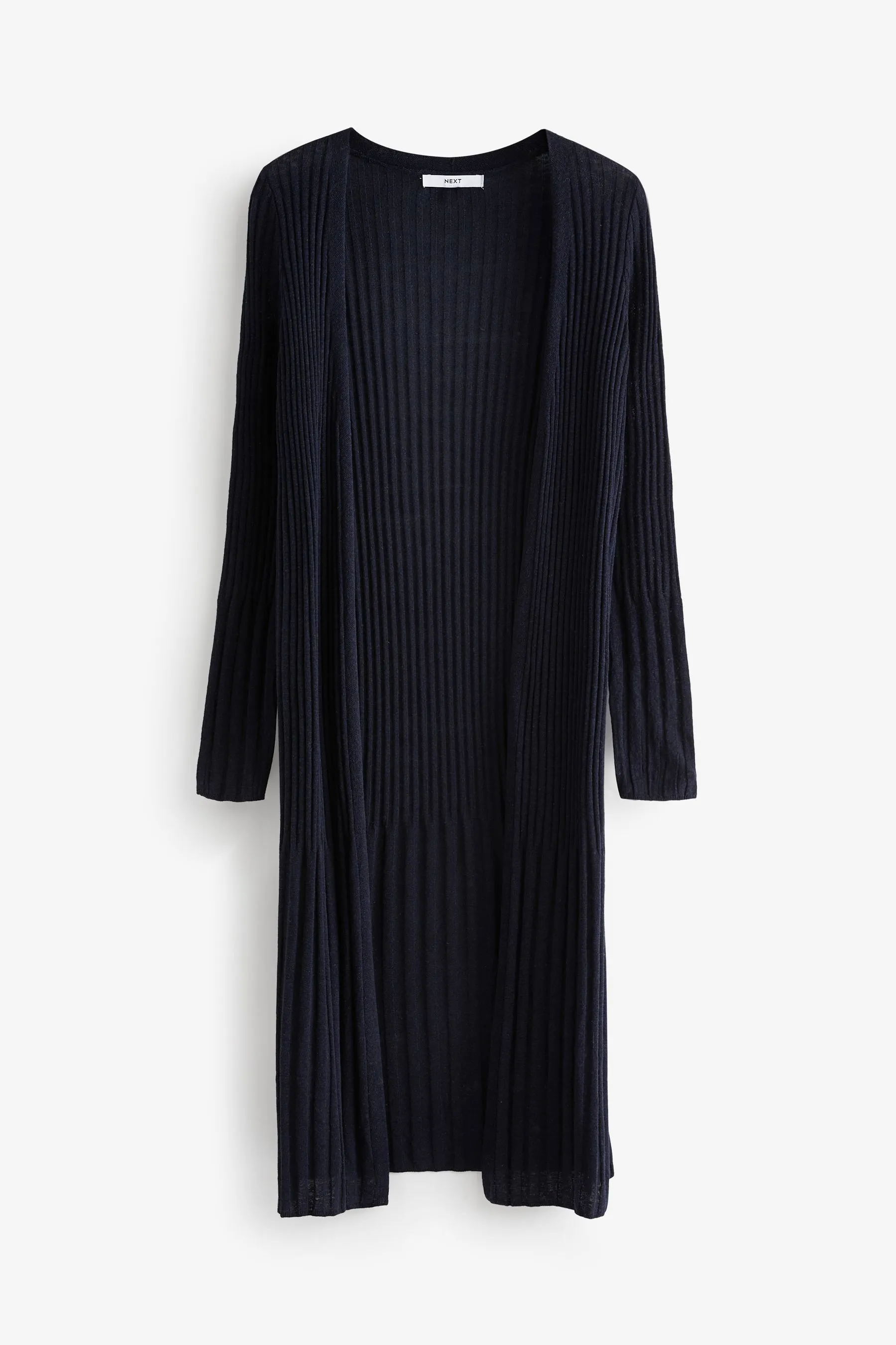 Cardigan lungo in lino a coste    