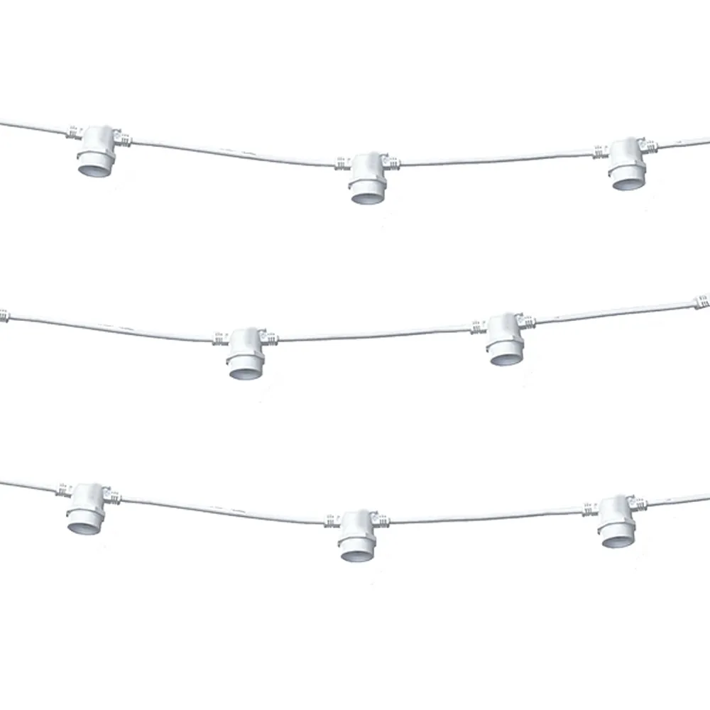Catena di luci lineare 10 metri per 10 lampadine E27 IP54 Bianca Wisdom