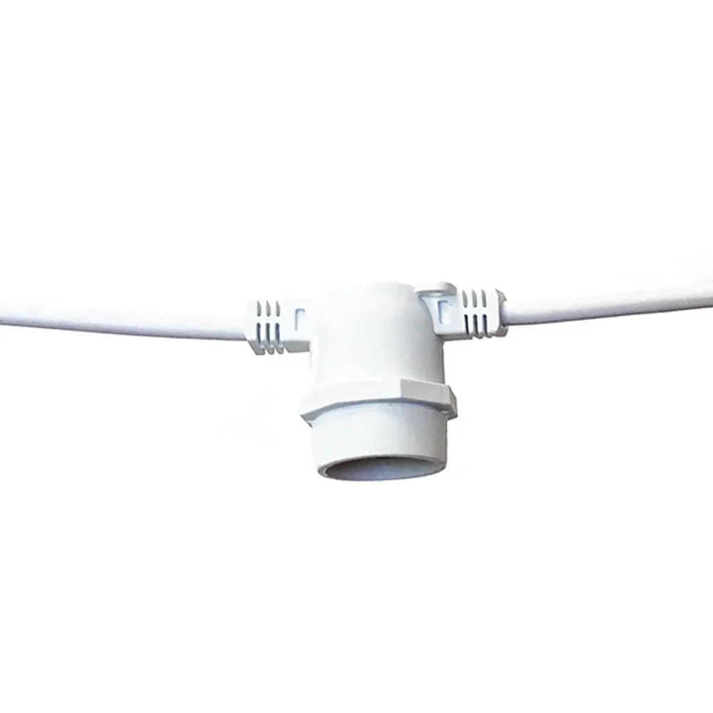 Catena di luci lineare 10 metri per 10 lampadine E27 IP54 Bianca Wisdom