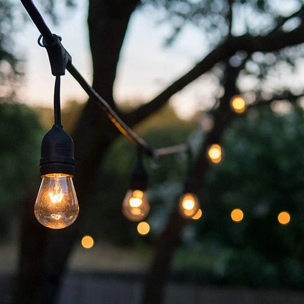 Catena di luci lineare 10 metri per 10 lampadine E27 IP54 Bianca Wisdom