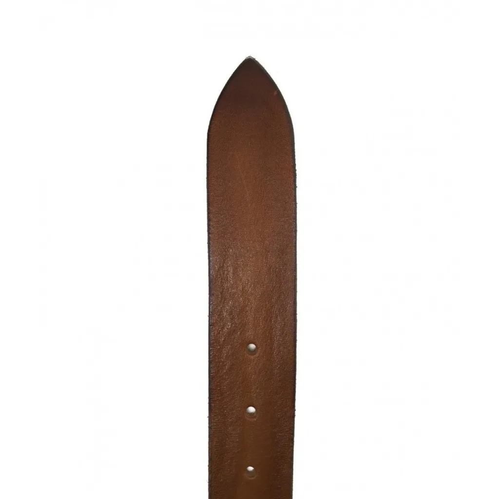 Cintura in pelle con fibbia marrone