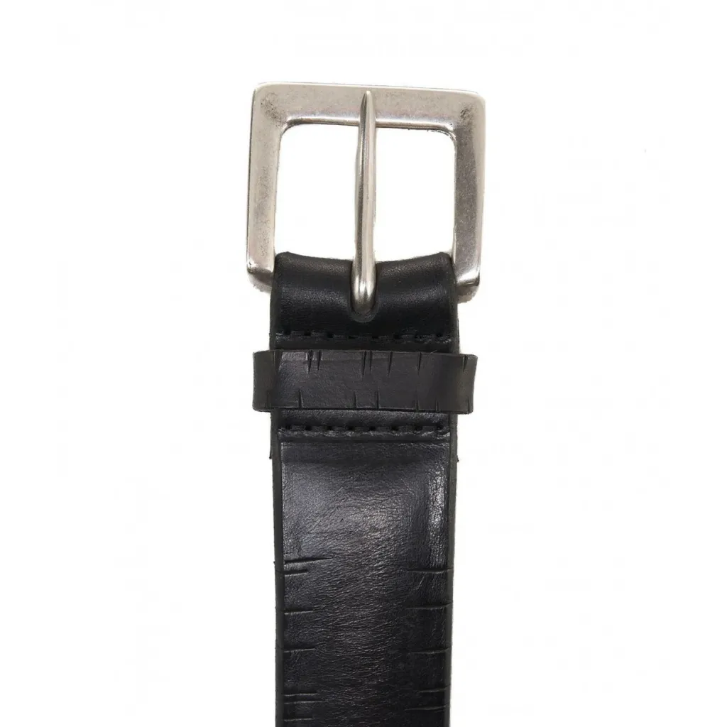 Cintura in pelle con struttura nero