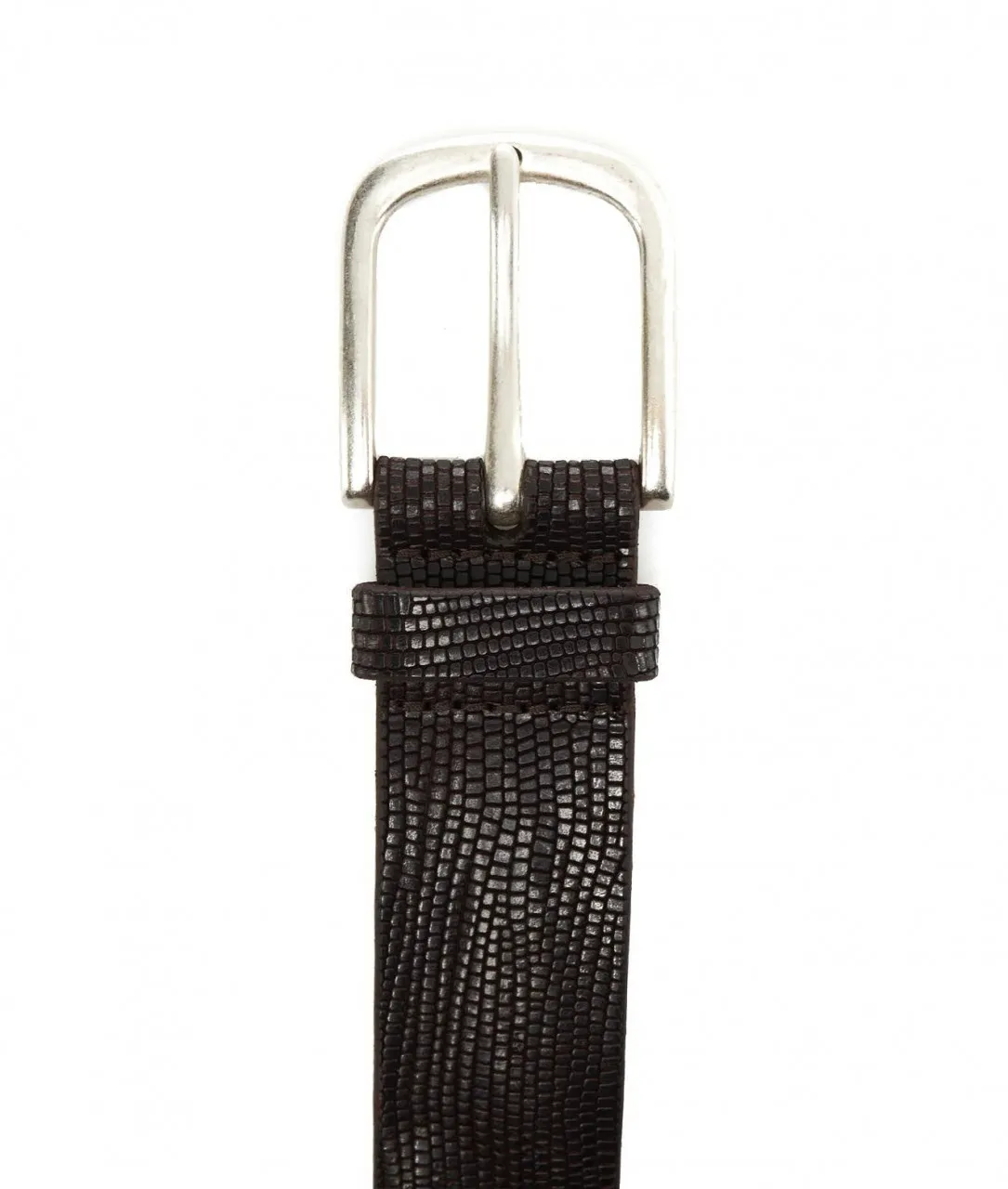 Cintura in pelle marrone scuro marrone scuro