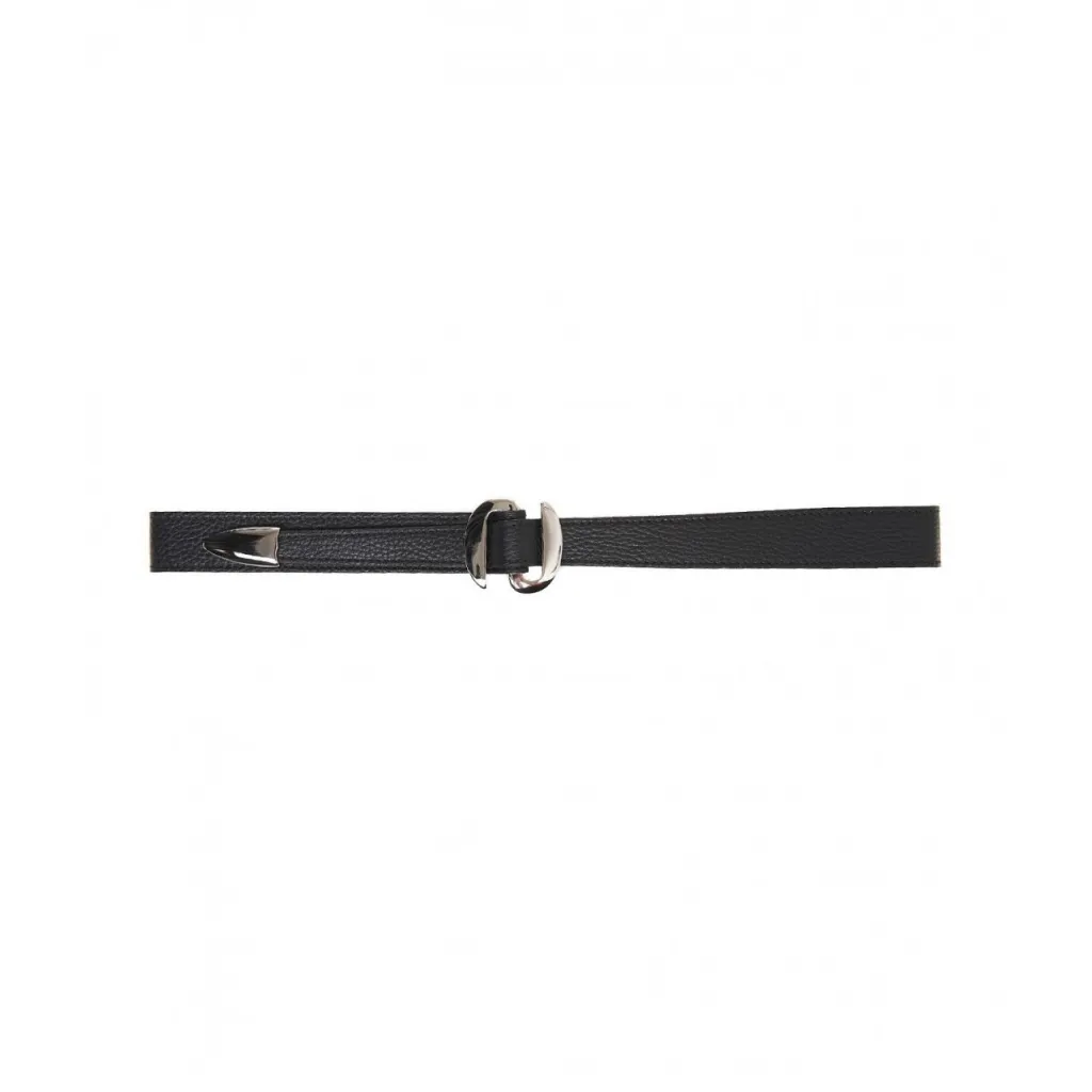Cintura in pelle martellata nero