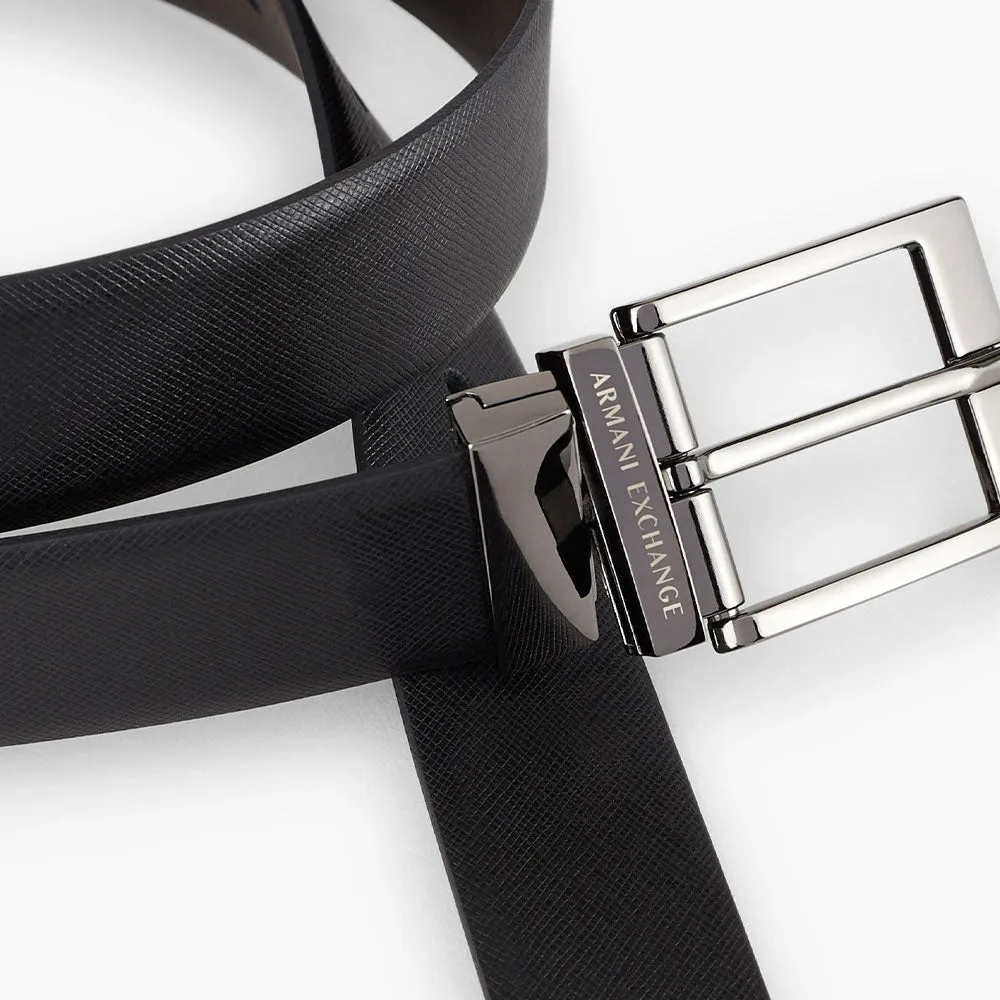 Cintura Uomo in Pelle ARMANI EXCHANGE Colore Black - Dark Brown