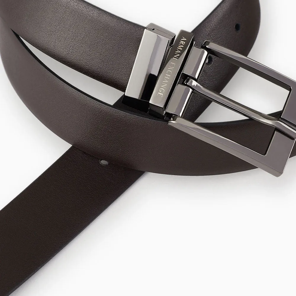 Cintura Uomo in Pelle ARMANI EXCHANGE Colore Black - Dark Brown