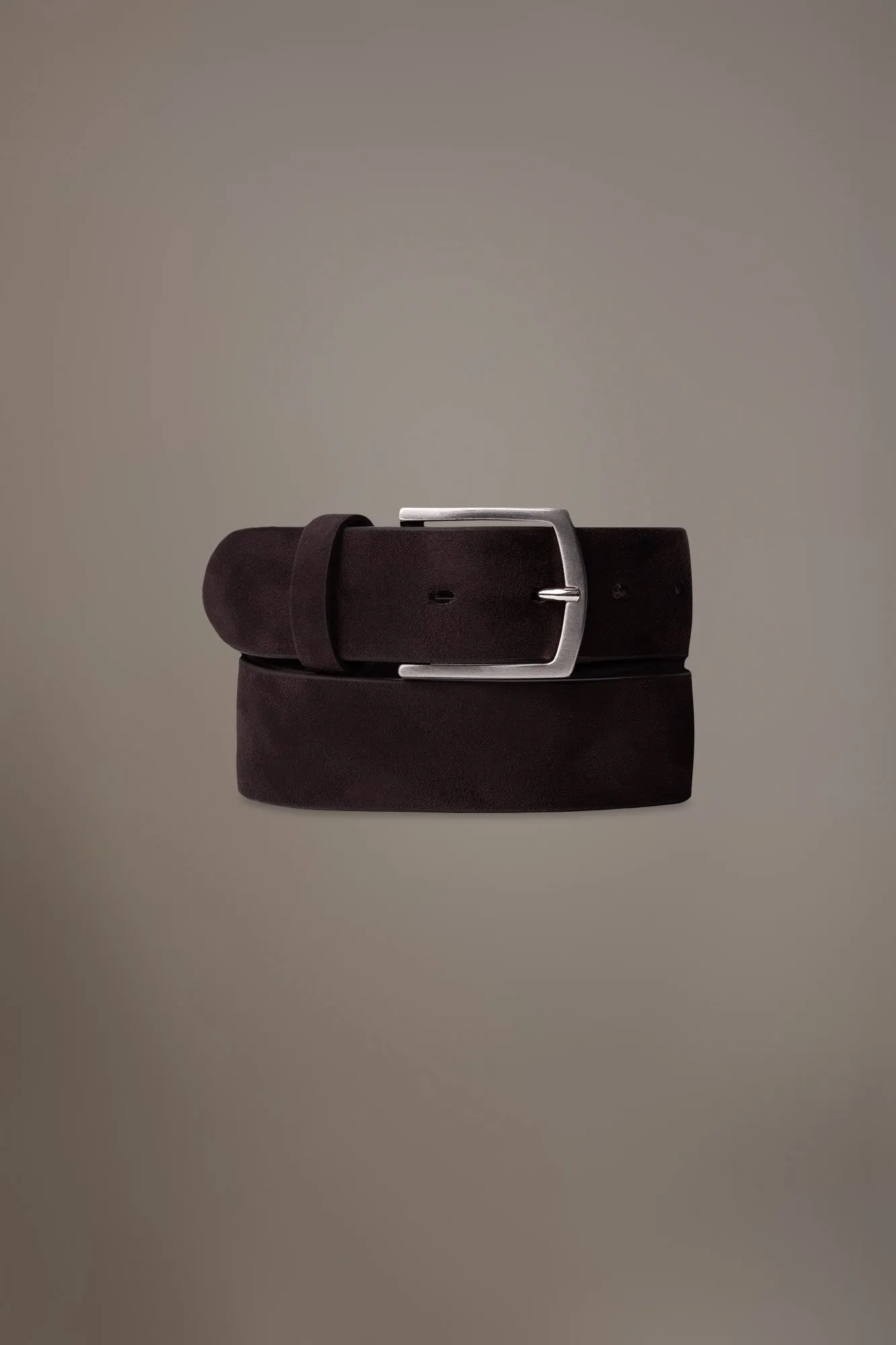 Cintura uomo in suede misto pelle brown