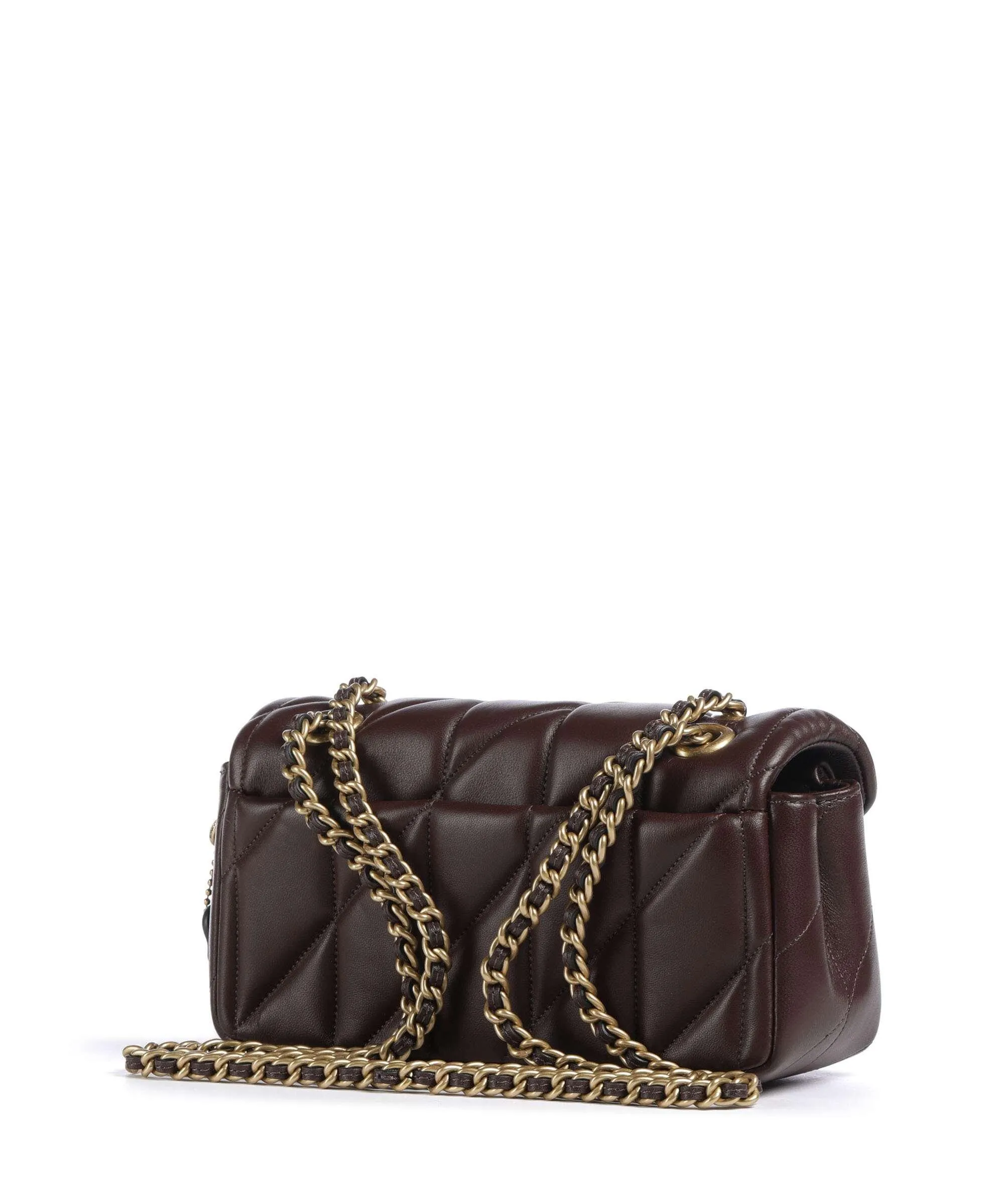  Coach Tabby 20 Borsa a spalla nappa pelle marrone scuro  