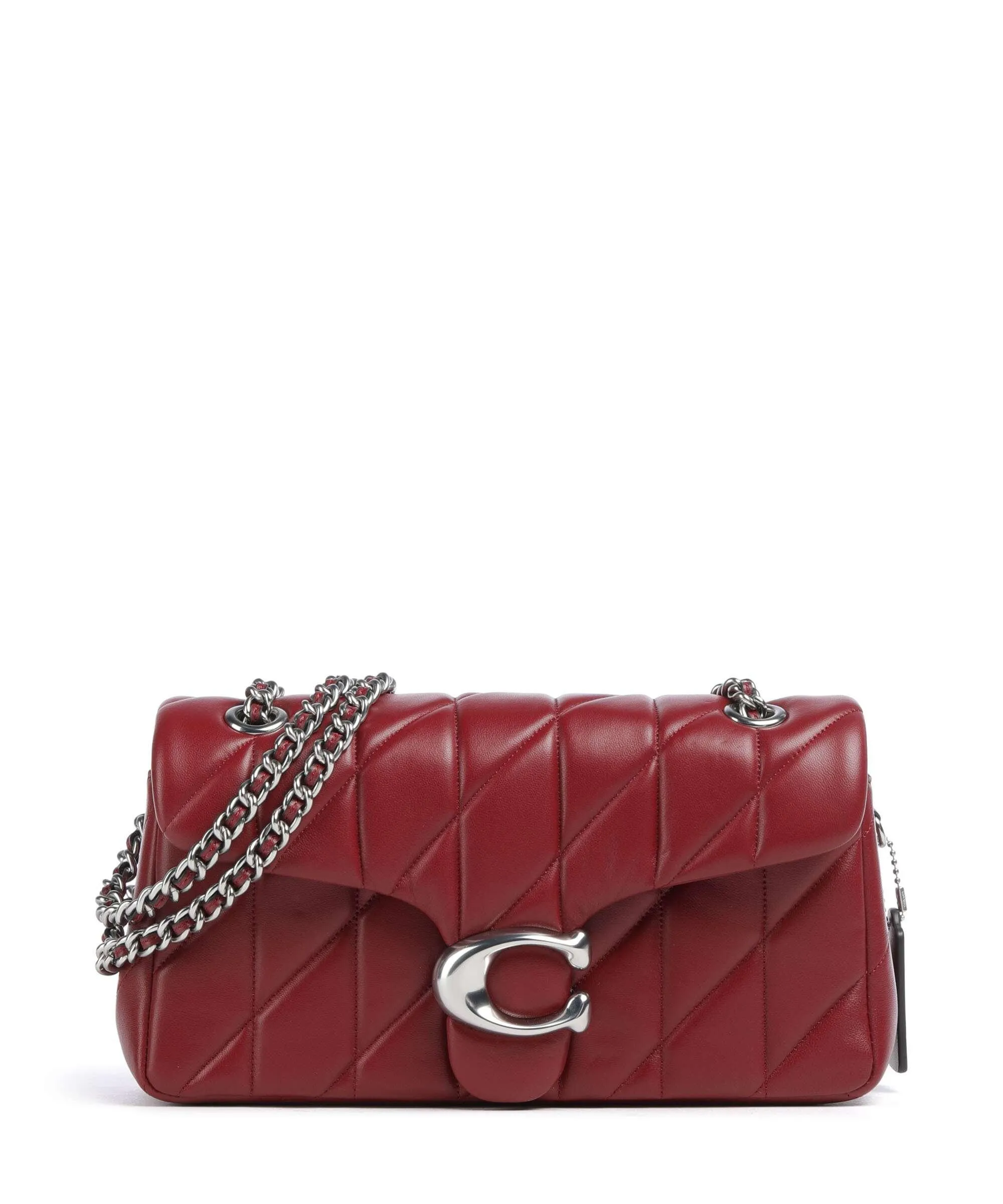  Coach Tabby 26 Borsa a spalla nappa pelle rosso scuro  