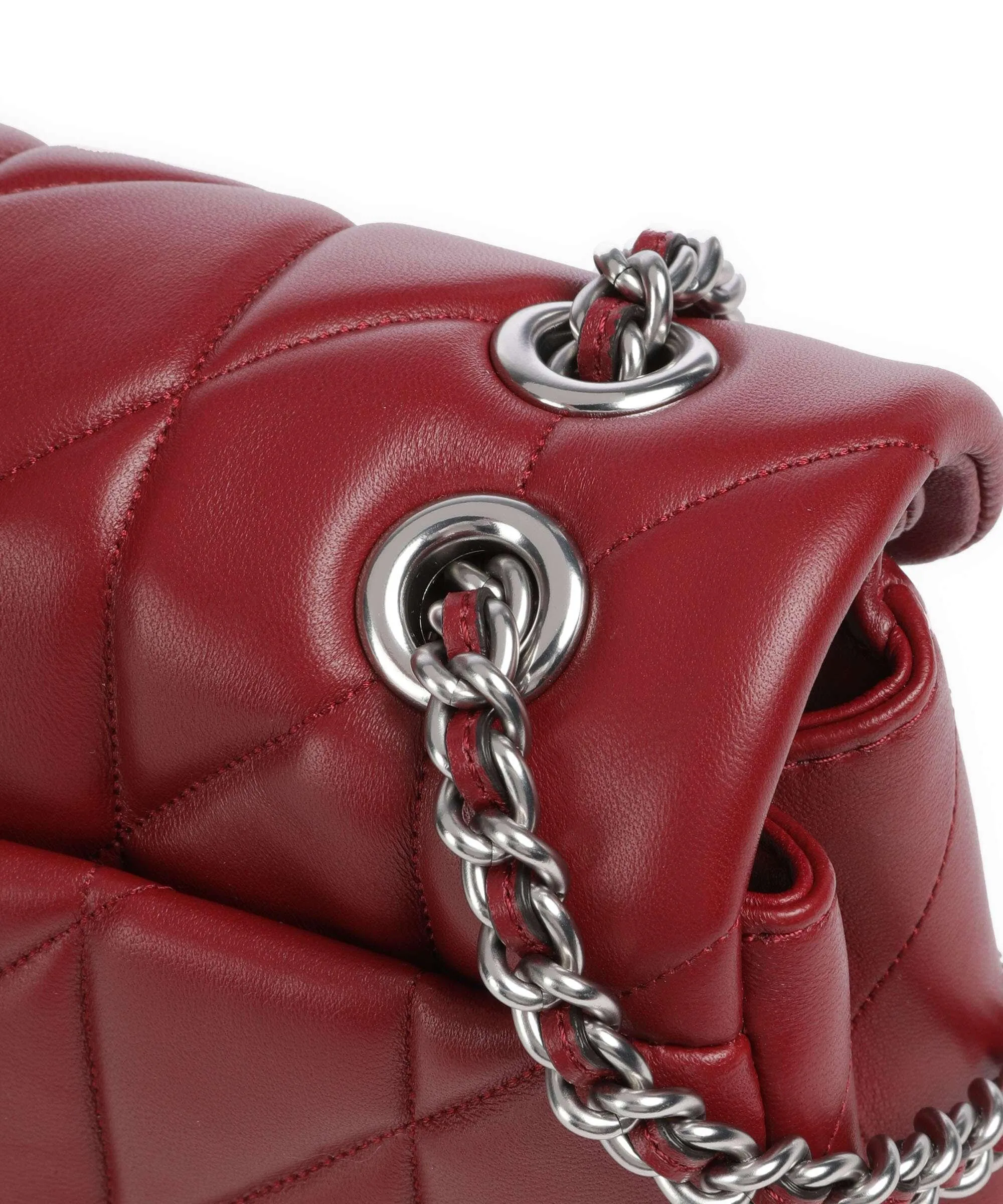  Coach Tabby 26 Borsa a spalla nappa pelle rosso scuro  
