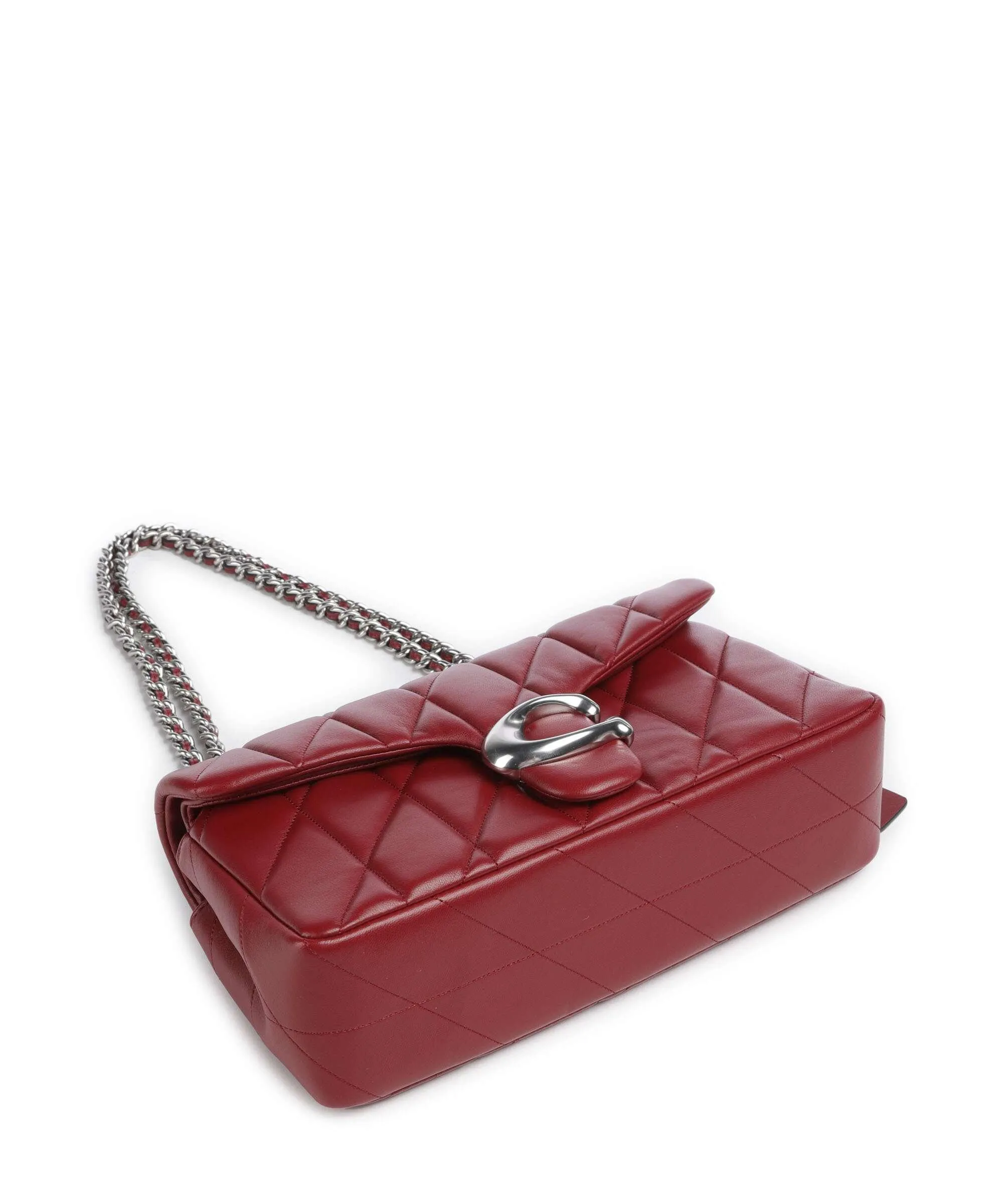  Coach Tabby 26 Borsa a spalla nappa pelle rosso scuro  