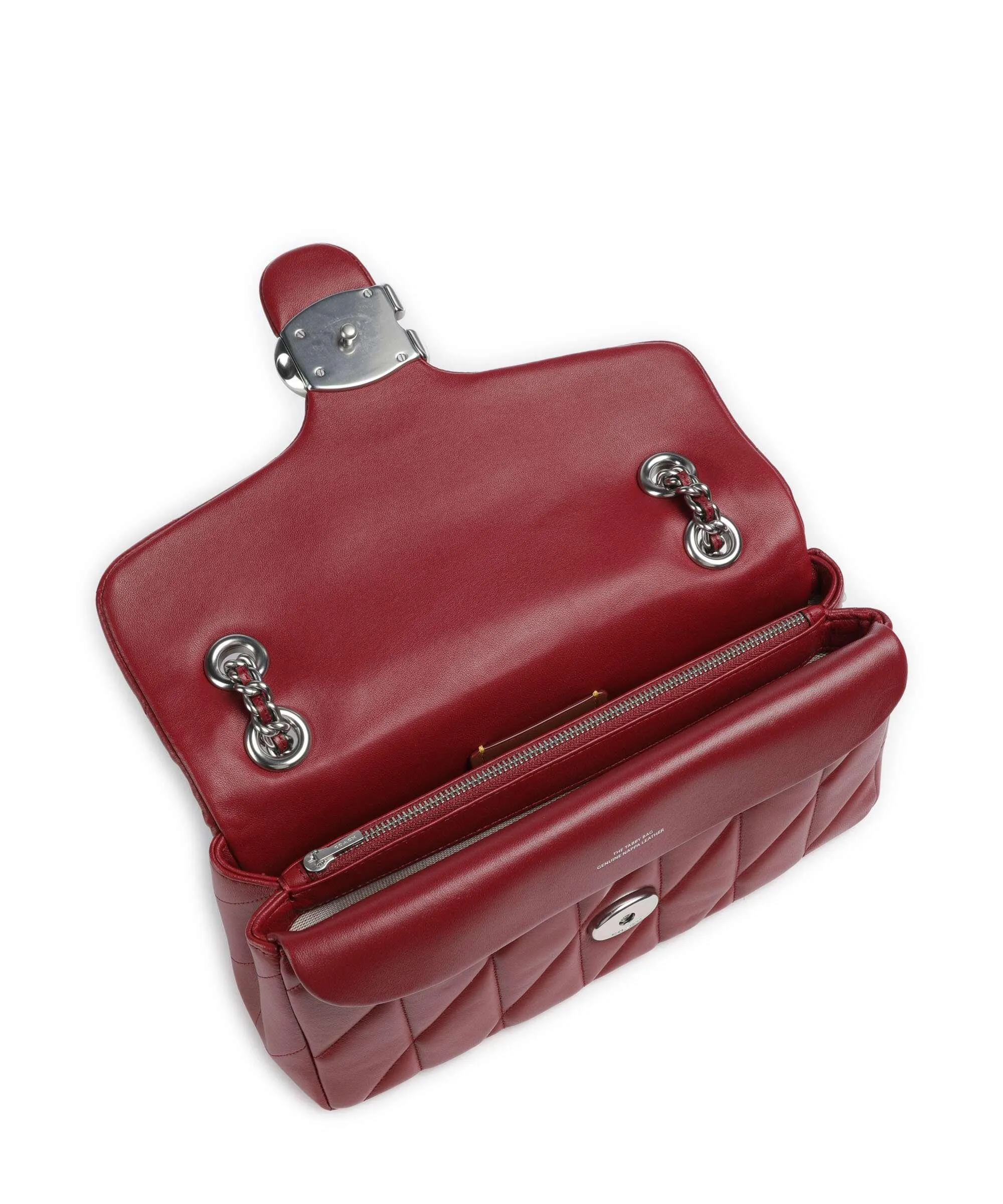  Coach Tabby 26 Borsa a spalla nappa pelle rosso scuro  