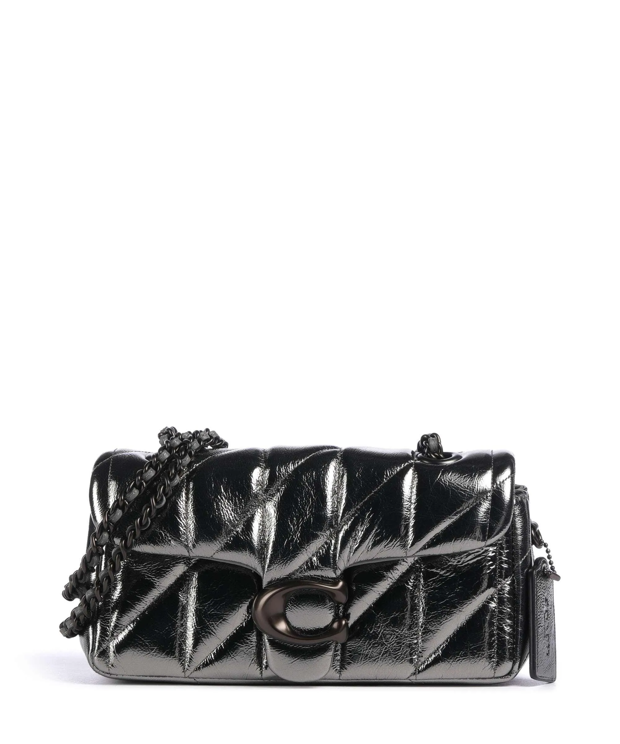  Coach Tabby Quilted 20 Borsa a spalla pelle di pecora antracite  