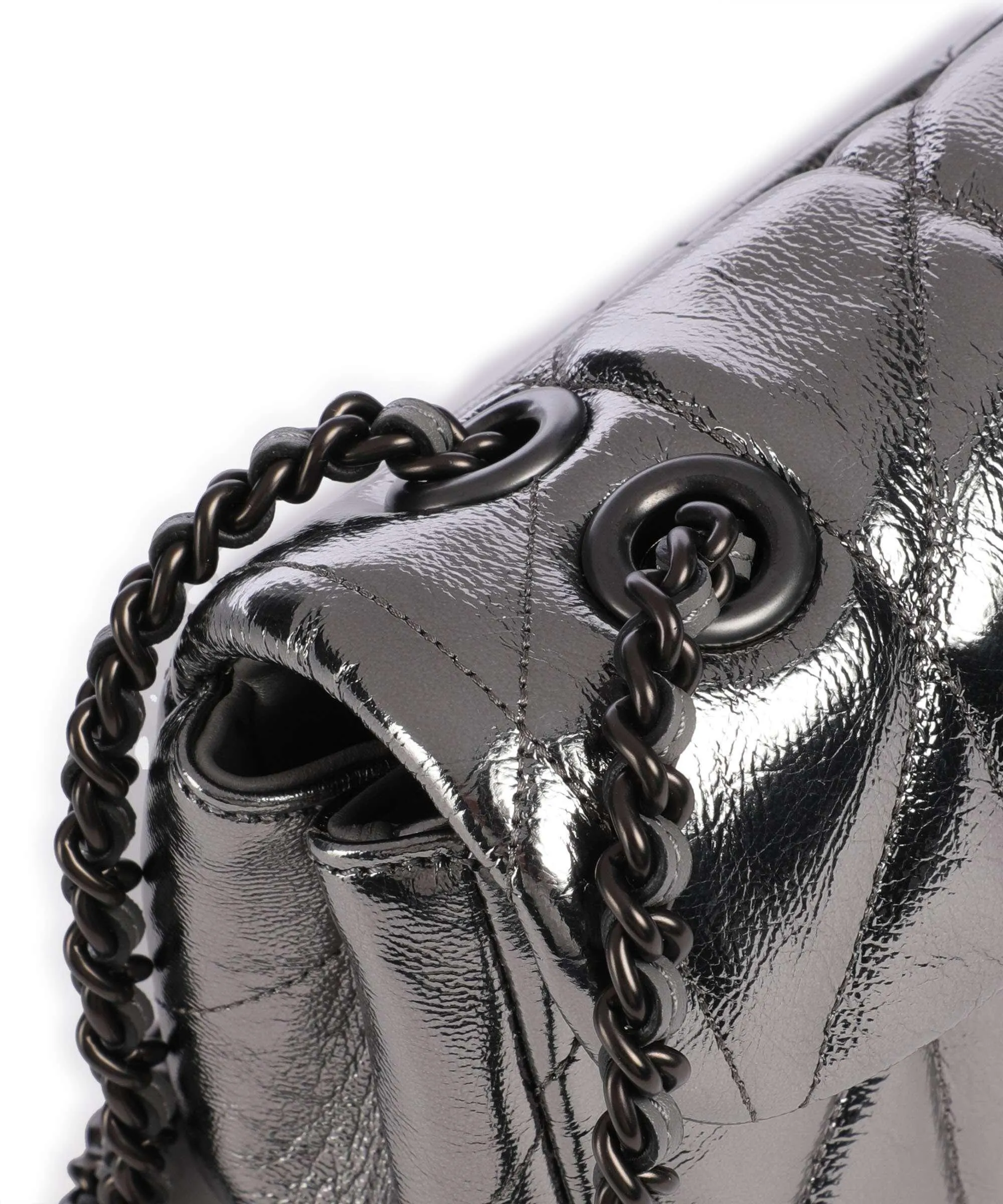  Coach Tabby Quilted 20 Borsa a spalla pelle di pecora antracite  