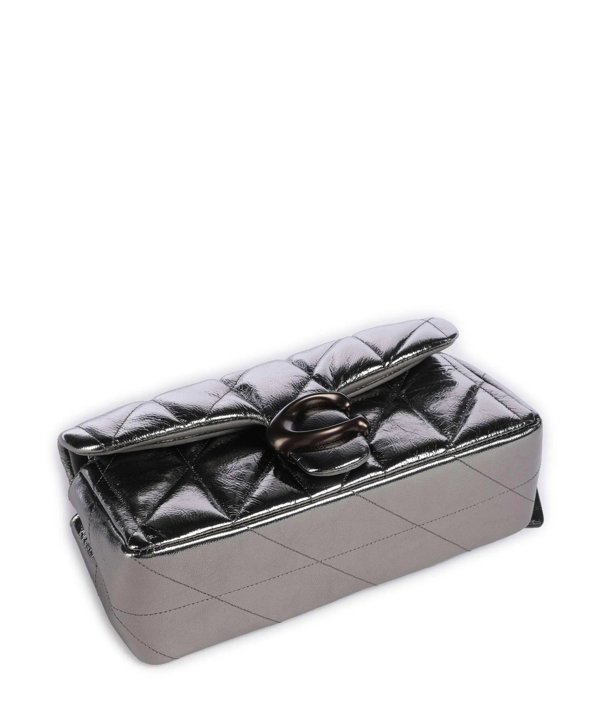  Coach Tabby Quilted 20 Borsa a spalla pelle di pecora antracite  