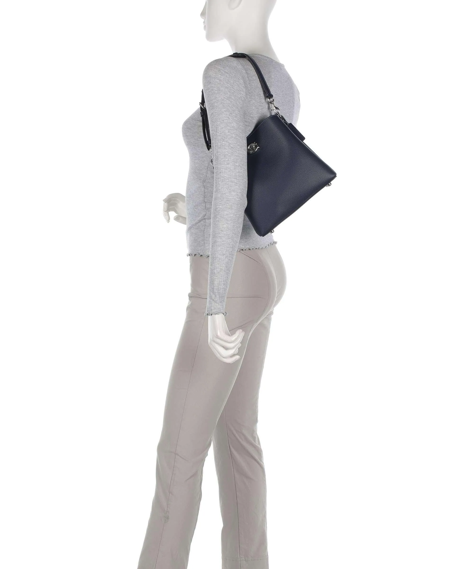  Coach Willow 21 Borsa a spalla pelle navy  