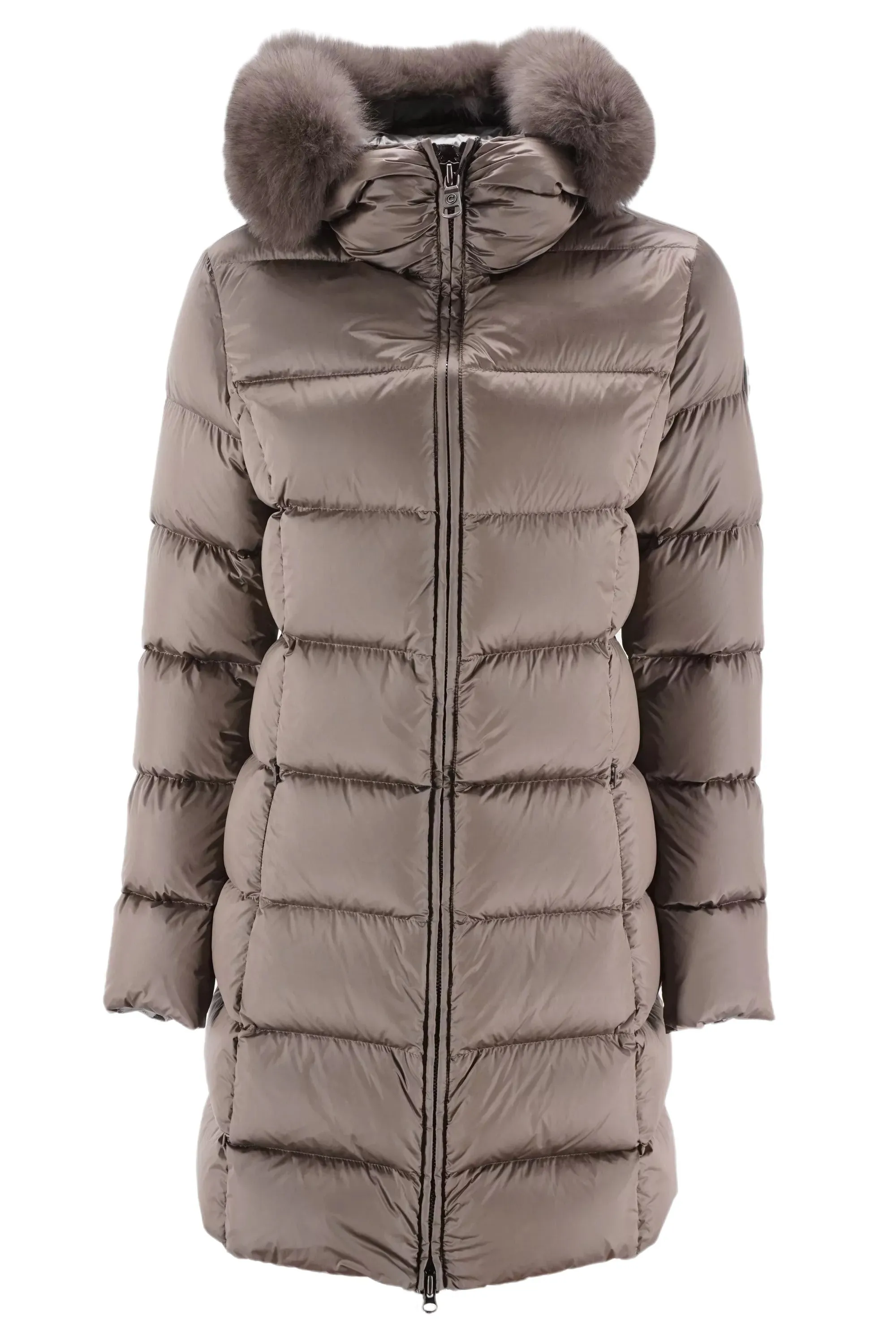 Colmar Long Down Jacket with Fur / Pink