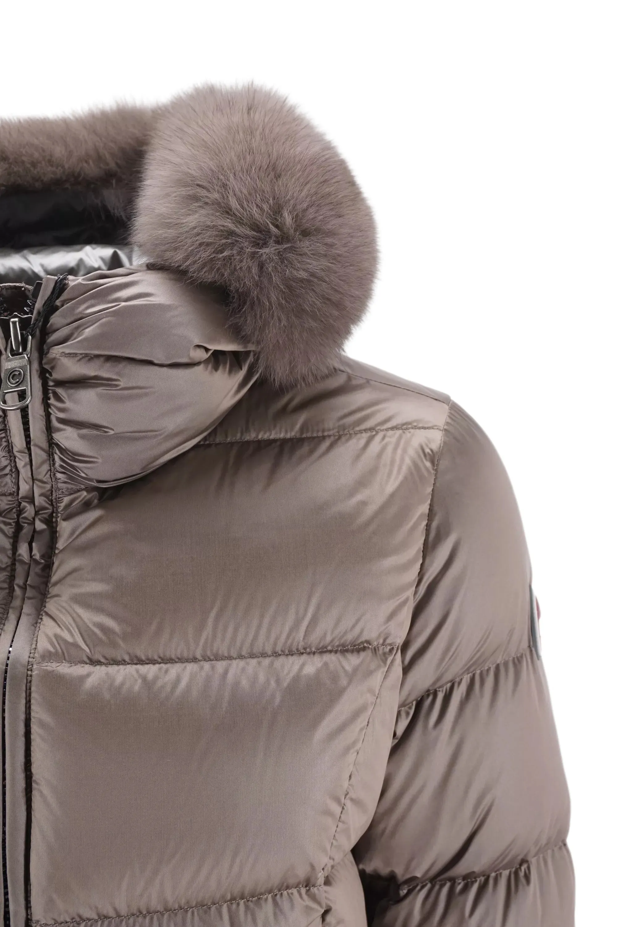 Colmar Long Down Jacket with Fur / Pink