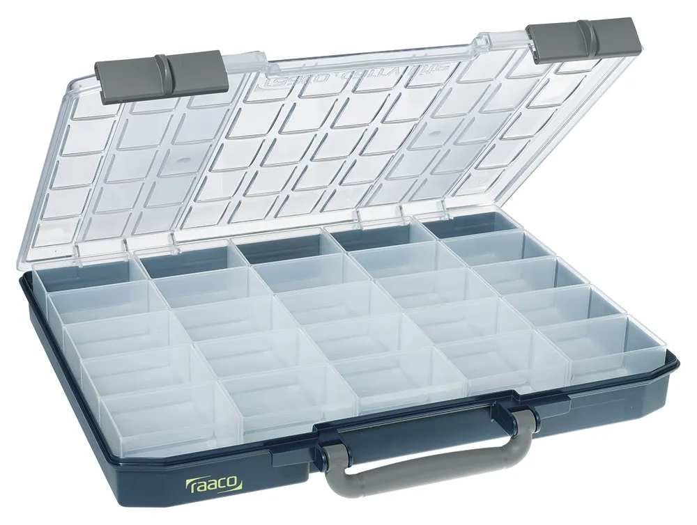 Contenitore modulare Raaco in PC, PP, 25 scomparti, 55mm x 425mm x 330mm, Coperchio trasparente