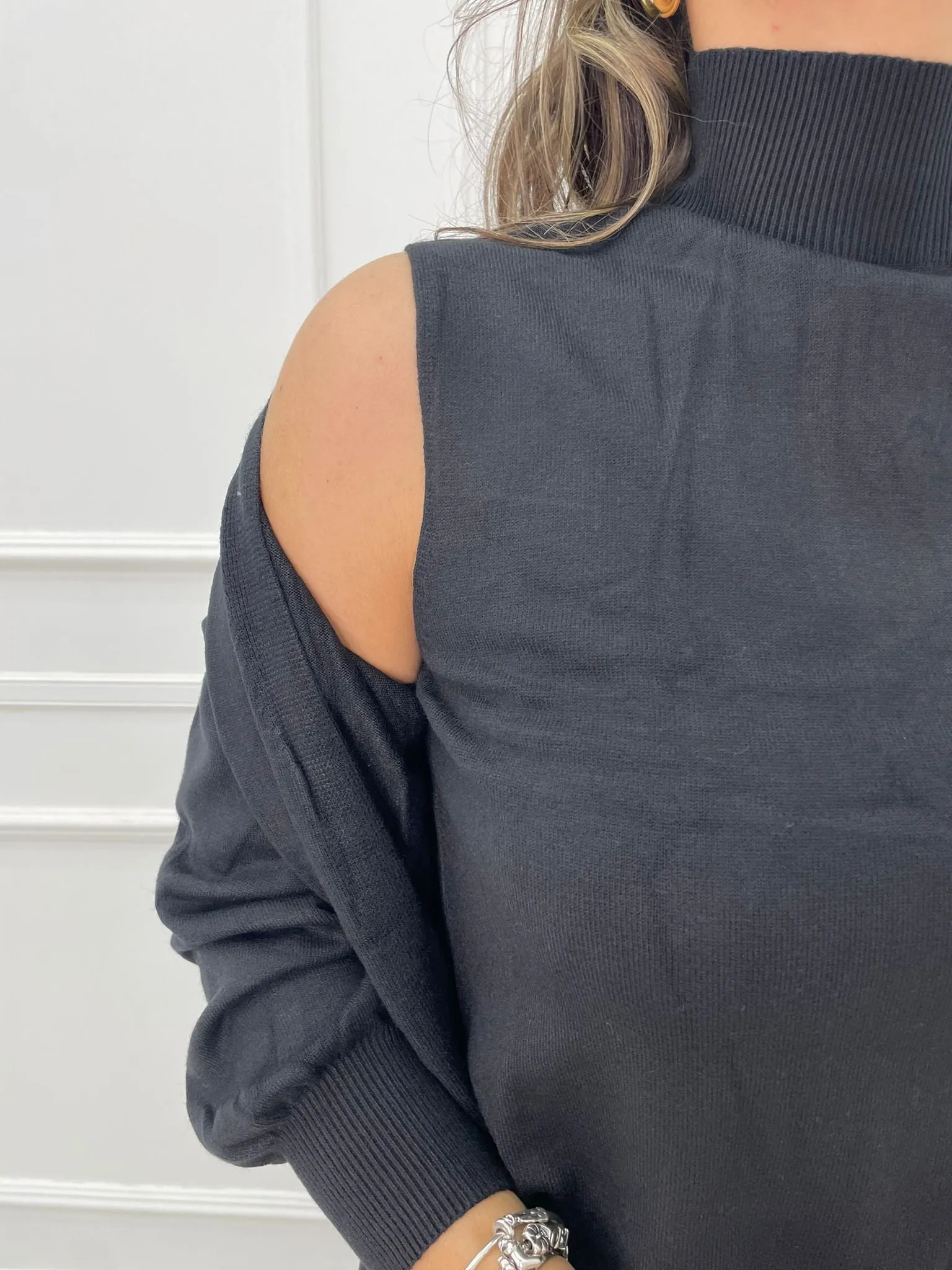 Coordinato 3 pezzi con maglioncino giro manica e cardigan lungo