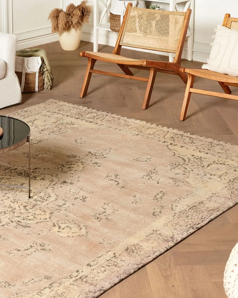 Cotton Area Rug 200 x 300 cm Beige MATARIM