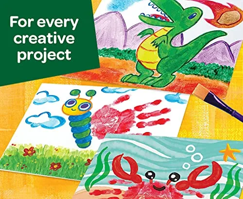 CRAYOLA I Lavabilissimi - 10 Tempere Lavabili per Bambini, Confezione da 10 Barattolini da 59 ml, per lavoretti e decorazioni, E