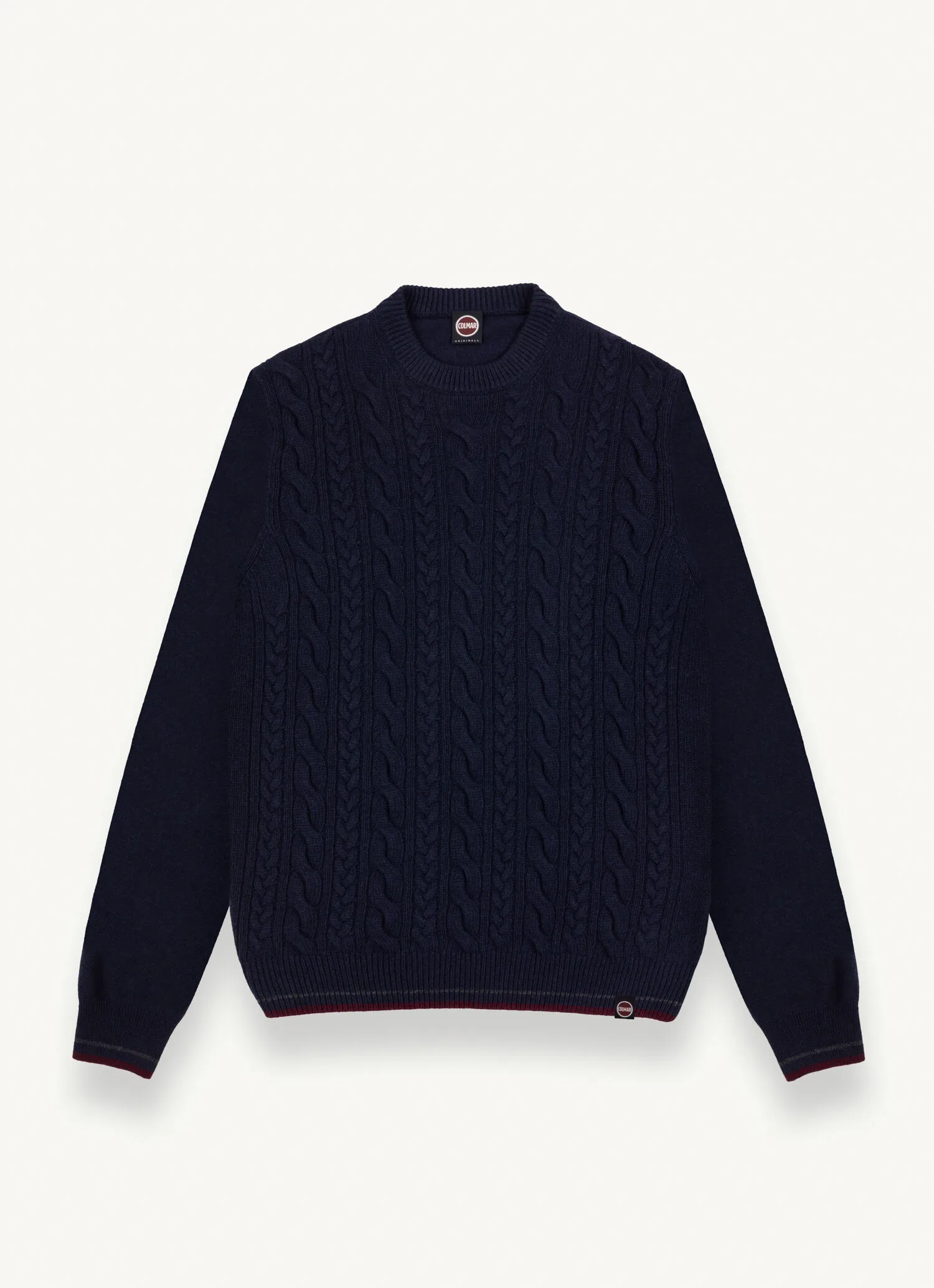 Crew-neck cable-knit pullover