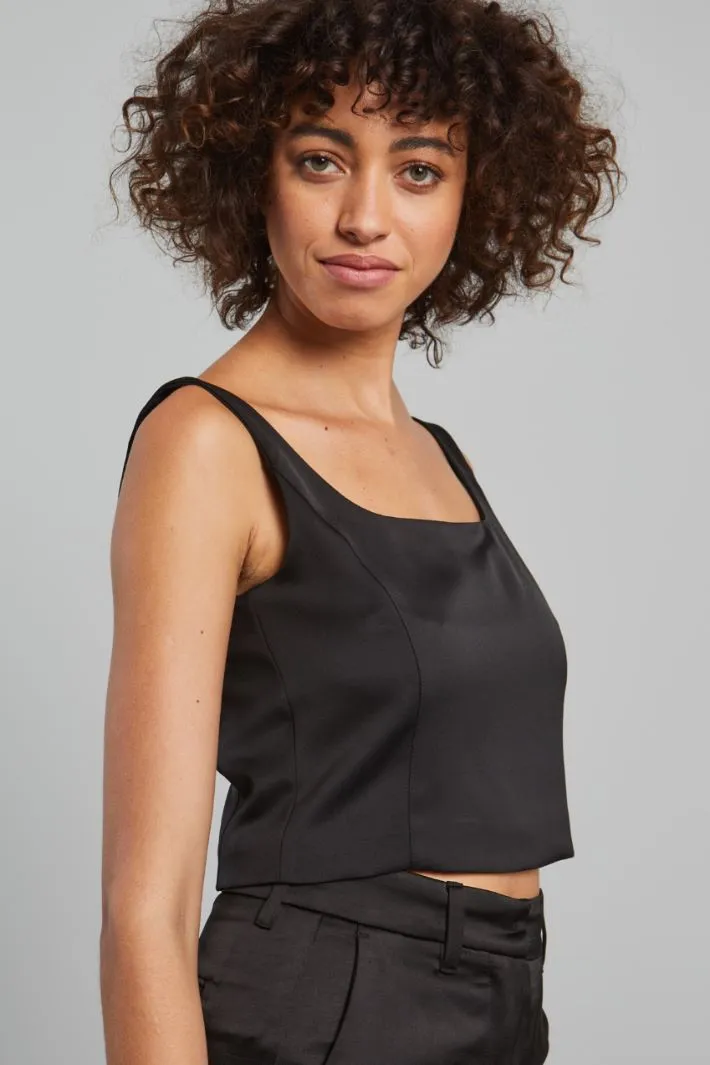 Crop top in raso