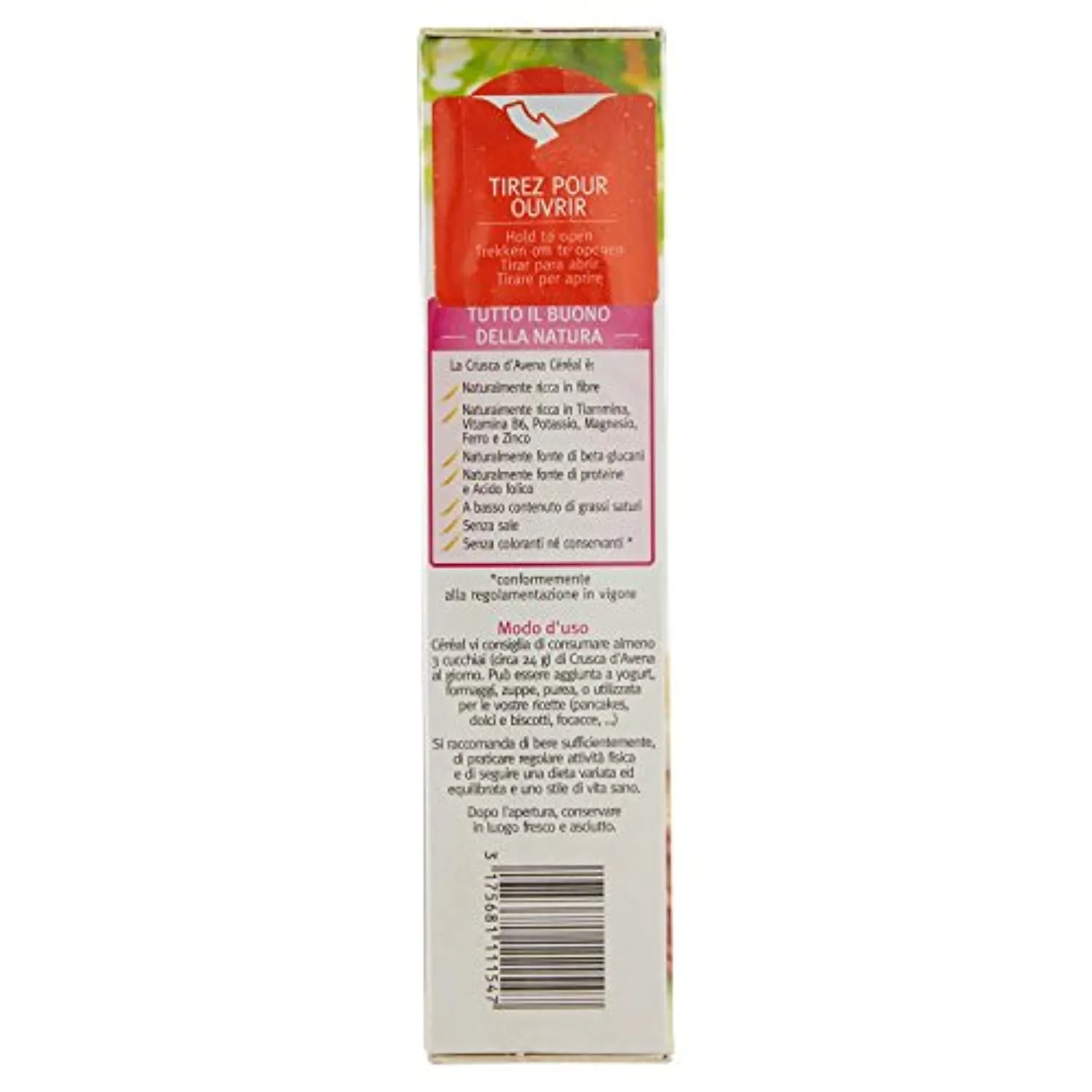 Céréal Crusca D'Avena, avena istantanea, mix avena colazione o per pancake, ricca in fibre formato richiudibile - 400 g