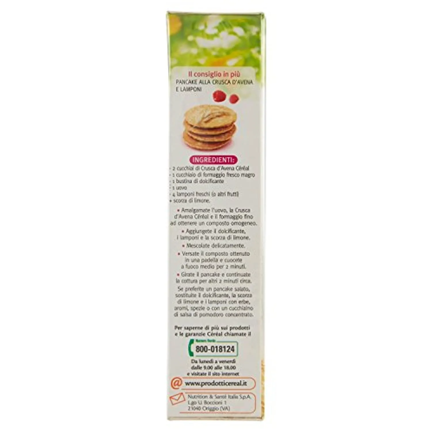 Céréal Crusca D'Avena, avena istantanea, mix avena colazione o per pancake, ricca in fibre formato richiudibile - 400 g