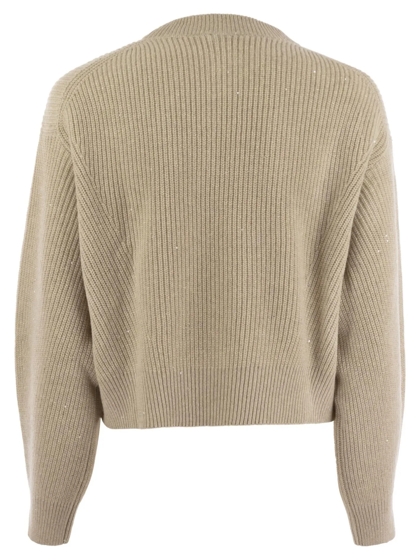 Dazzling ribbed sweater in cashmere and wool