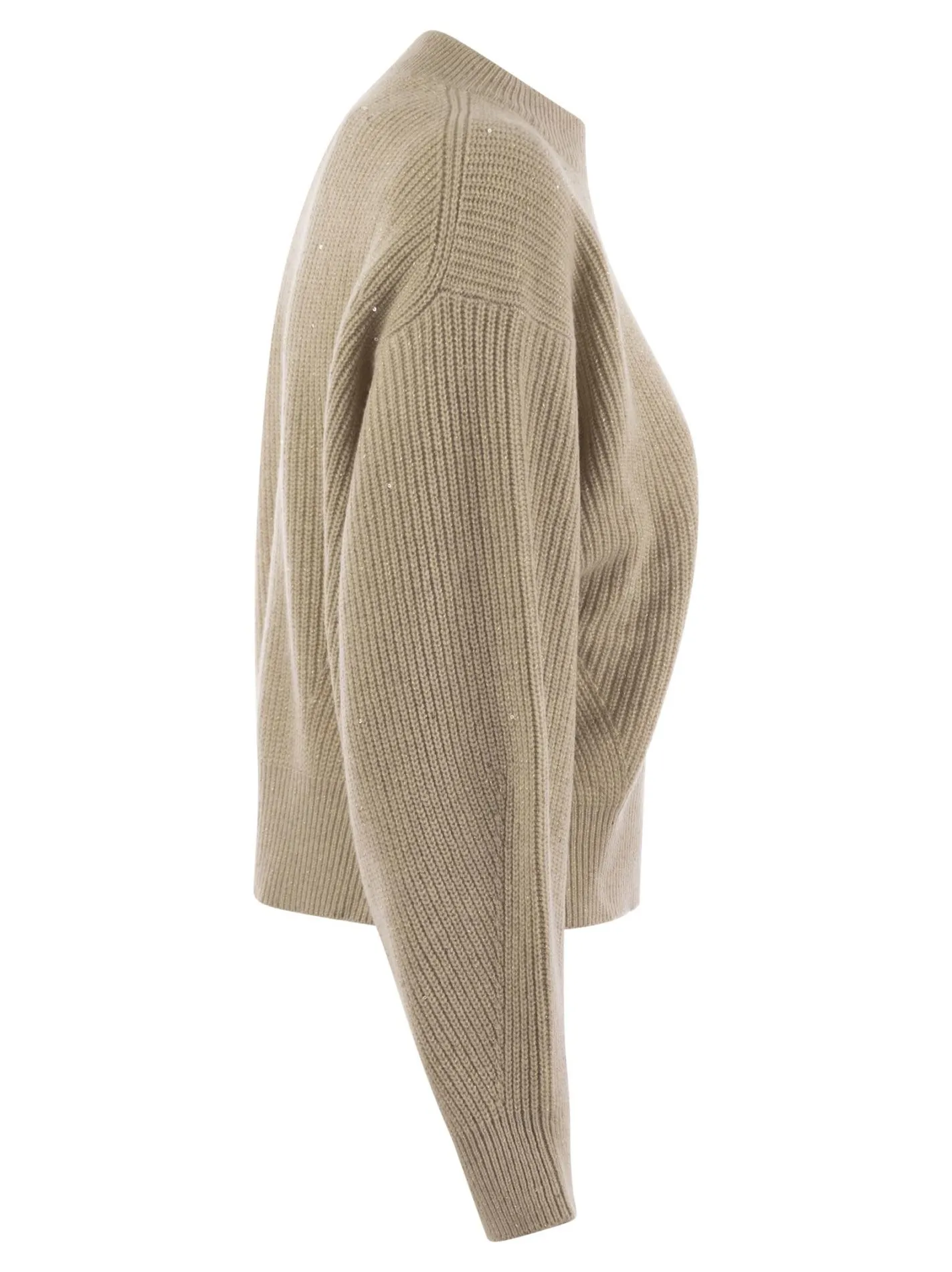 Dazzling ribbed sweater in cashmere and wool