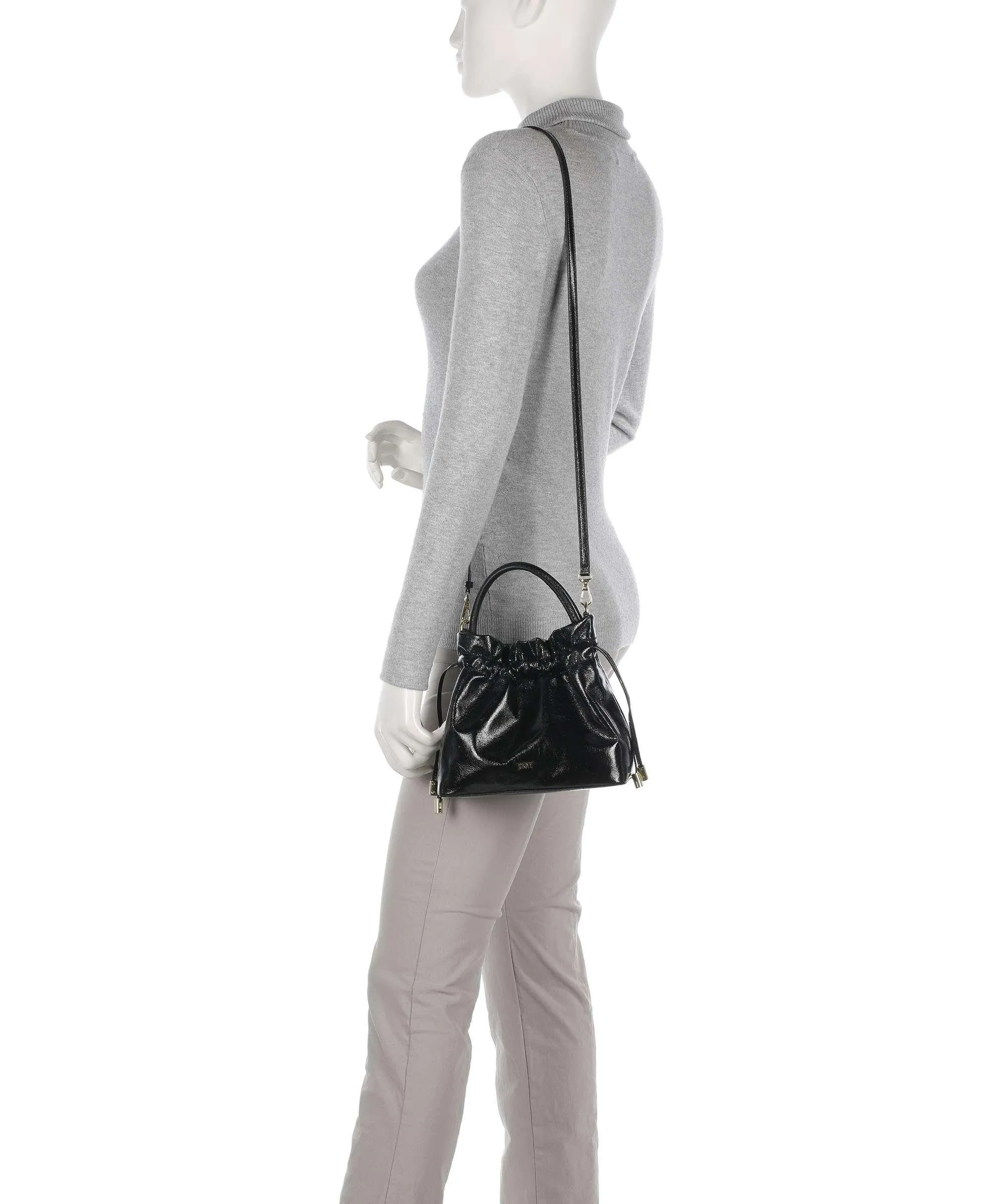  DKNY Feven Borsa a secchiello pelle sintetica nero  