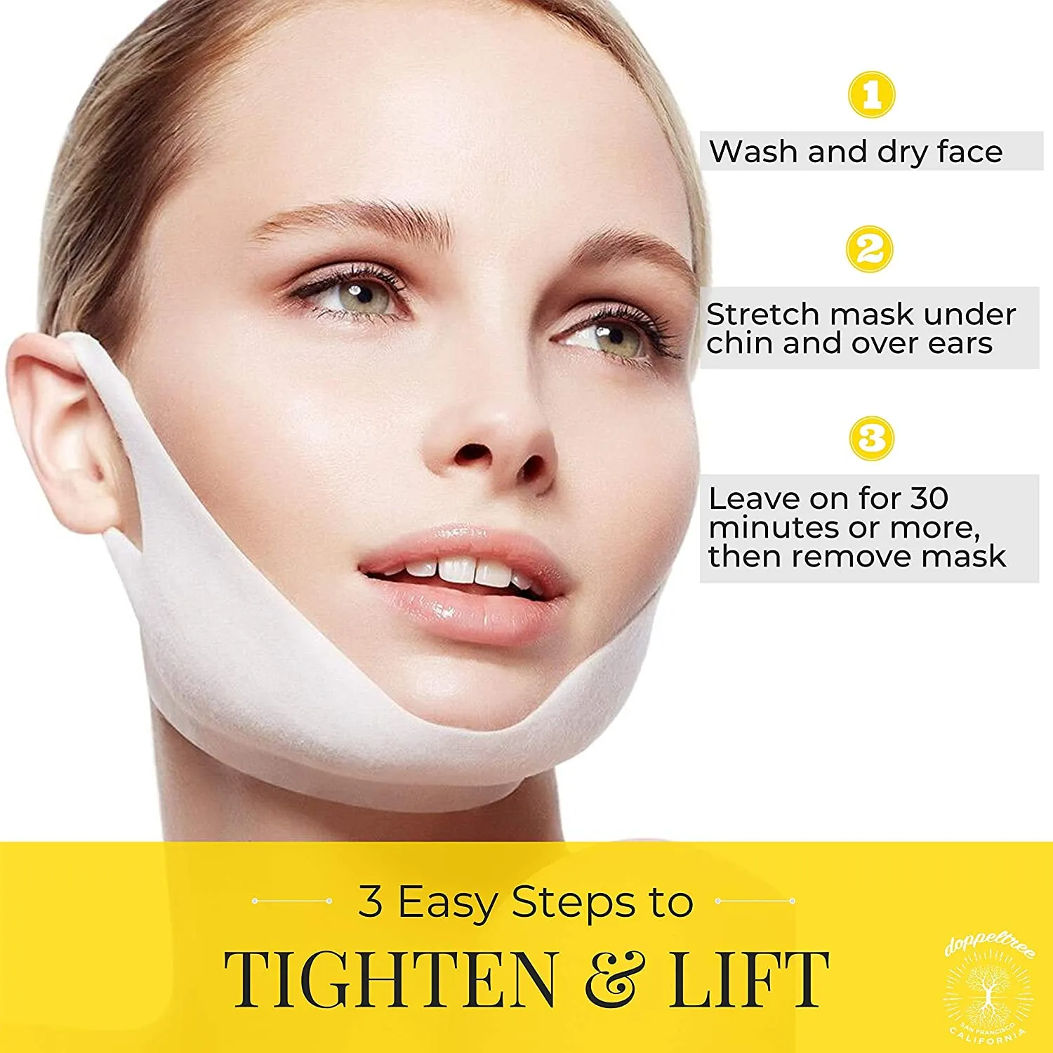 Doppio mento riduttore, Maschera viso lifting V Line, Faccia V-line Chin Up - Solleva, stringe la mascella e il mento - Formulat