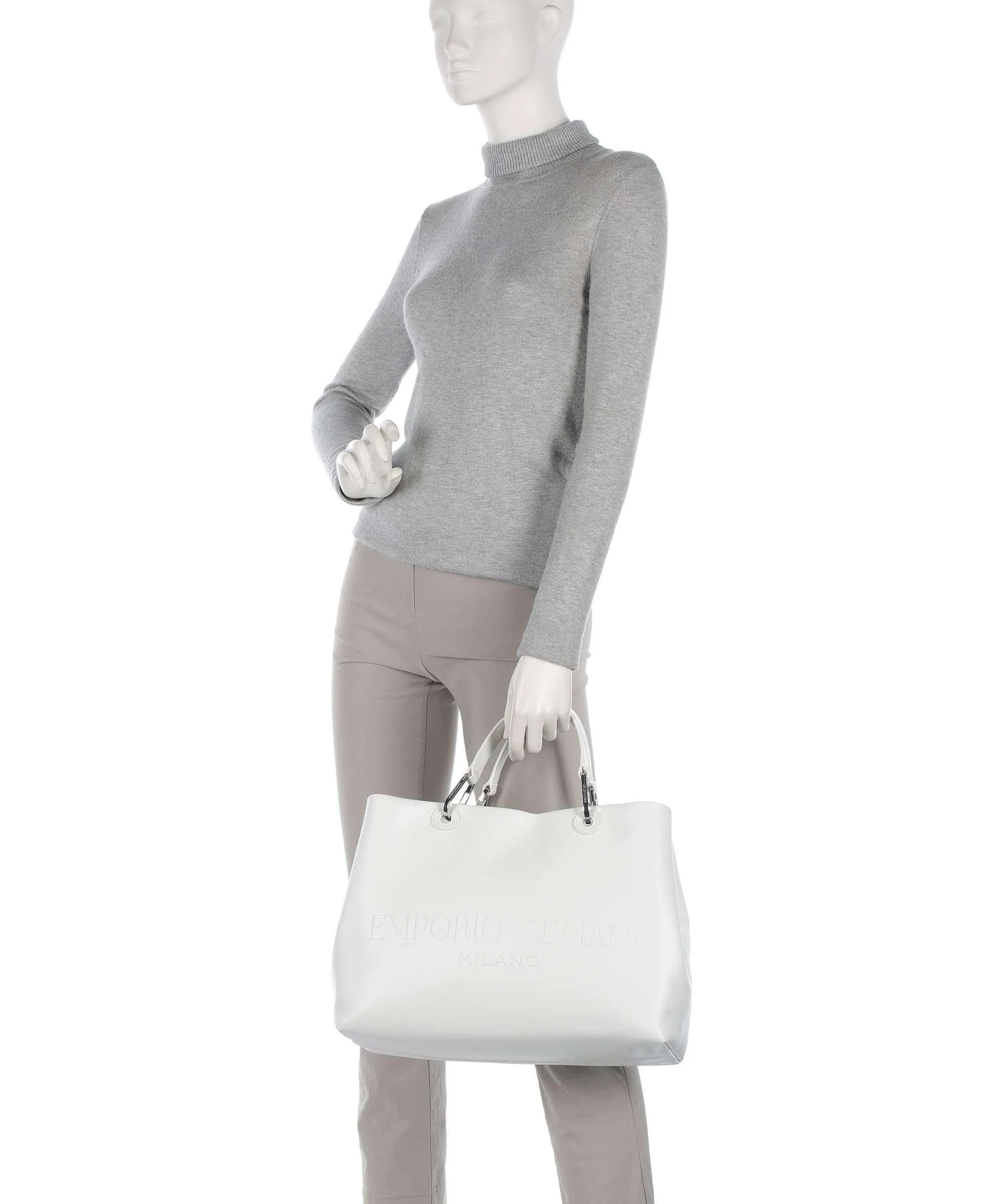  Emporio Armani My EA Borsa a mano pelle sintetica bianco  