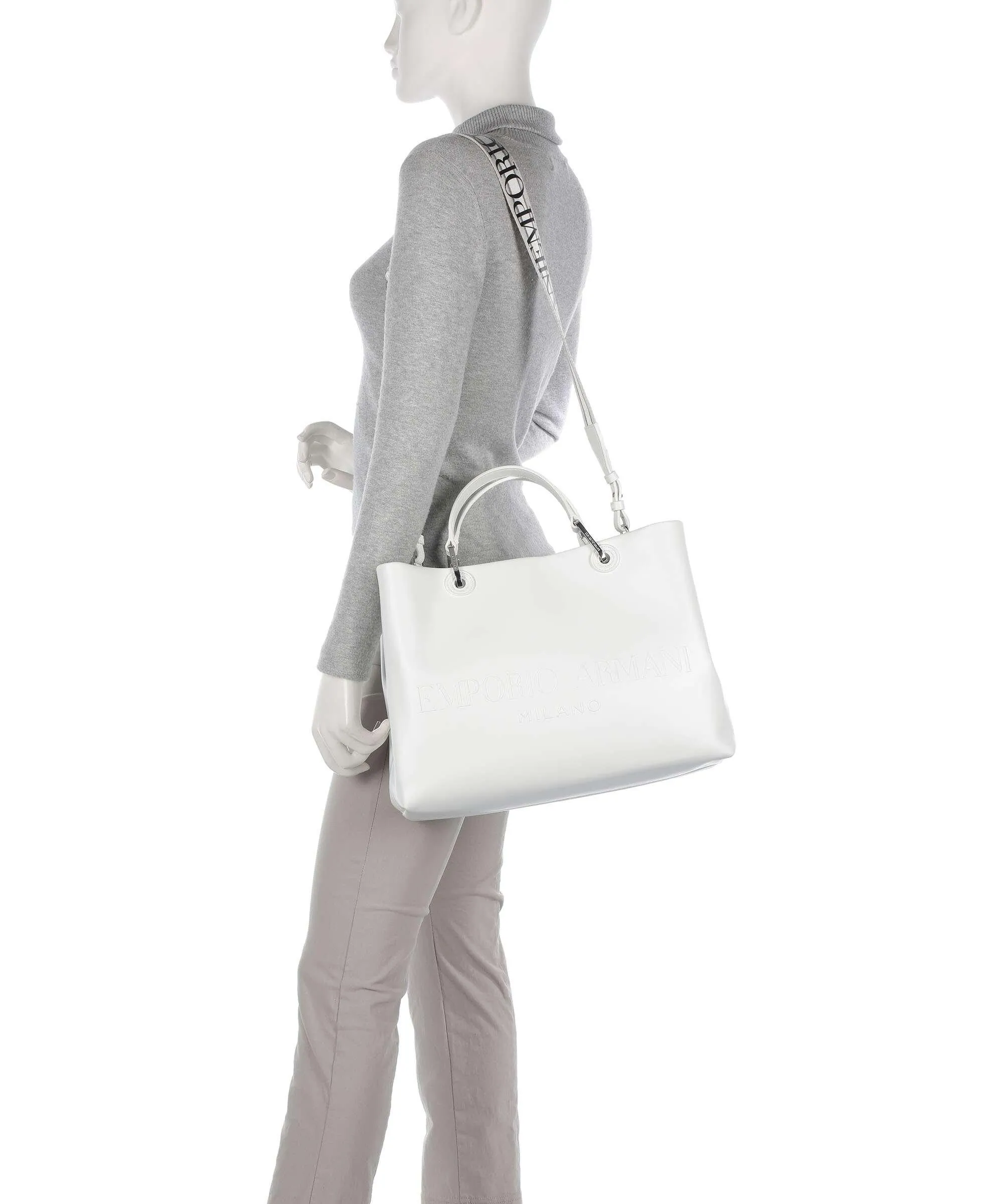  Emporio Armani My EA Borsa a mano pelle sintetica bianco  