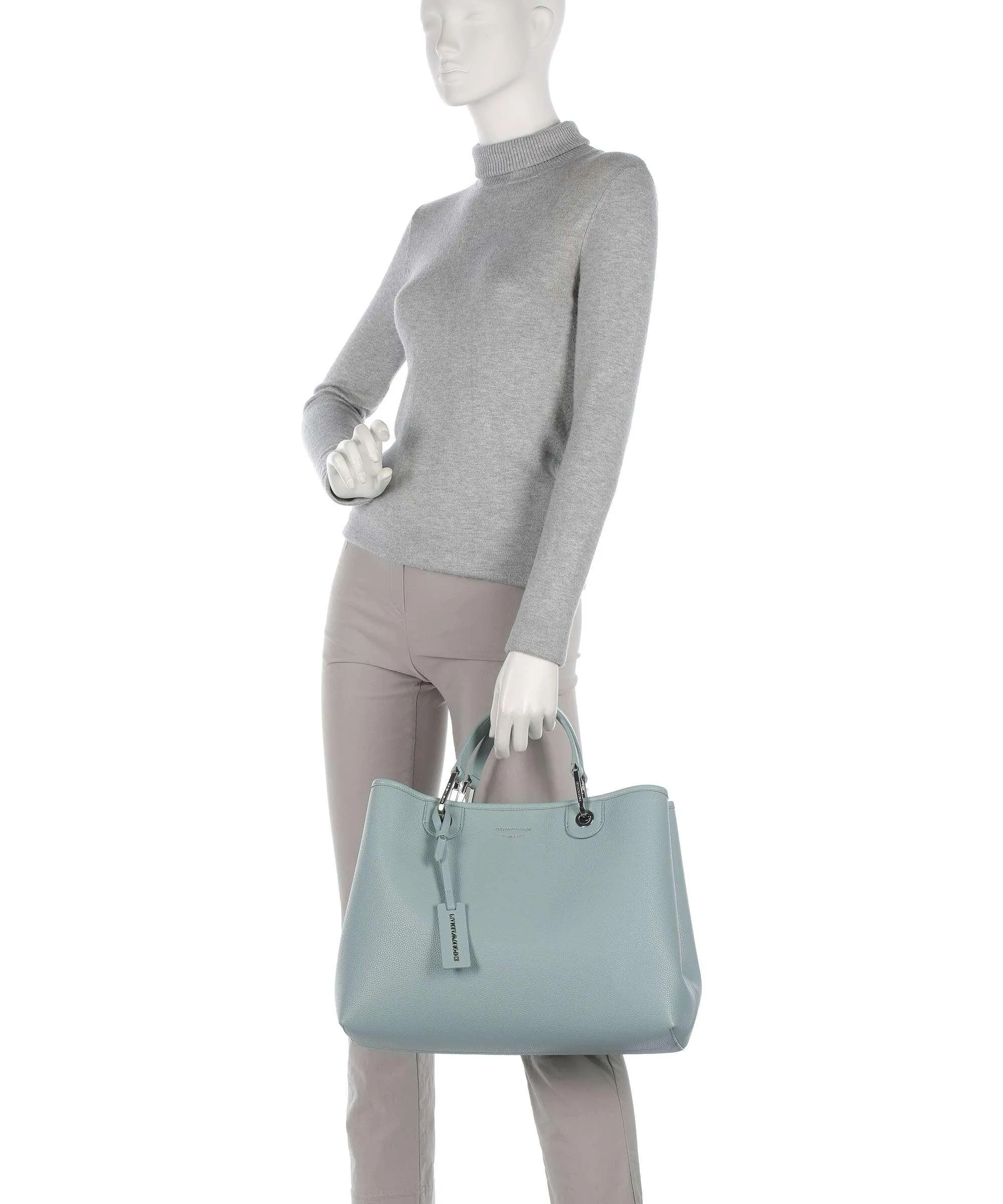  Emporio Armani My EA Borsa a mano pelle sintetica blu chiaro  