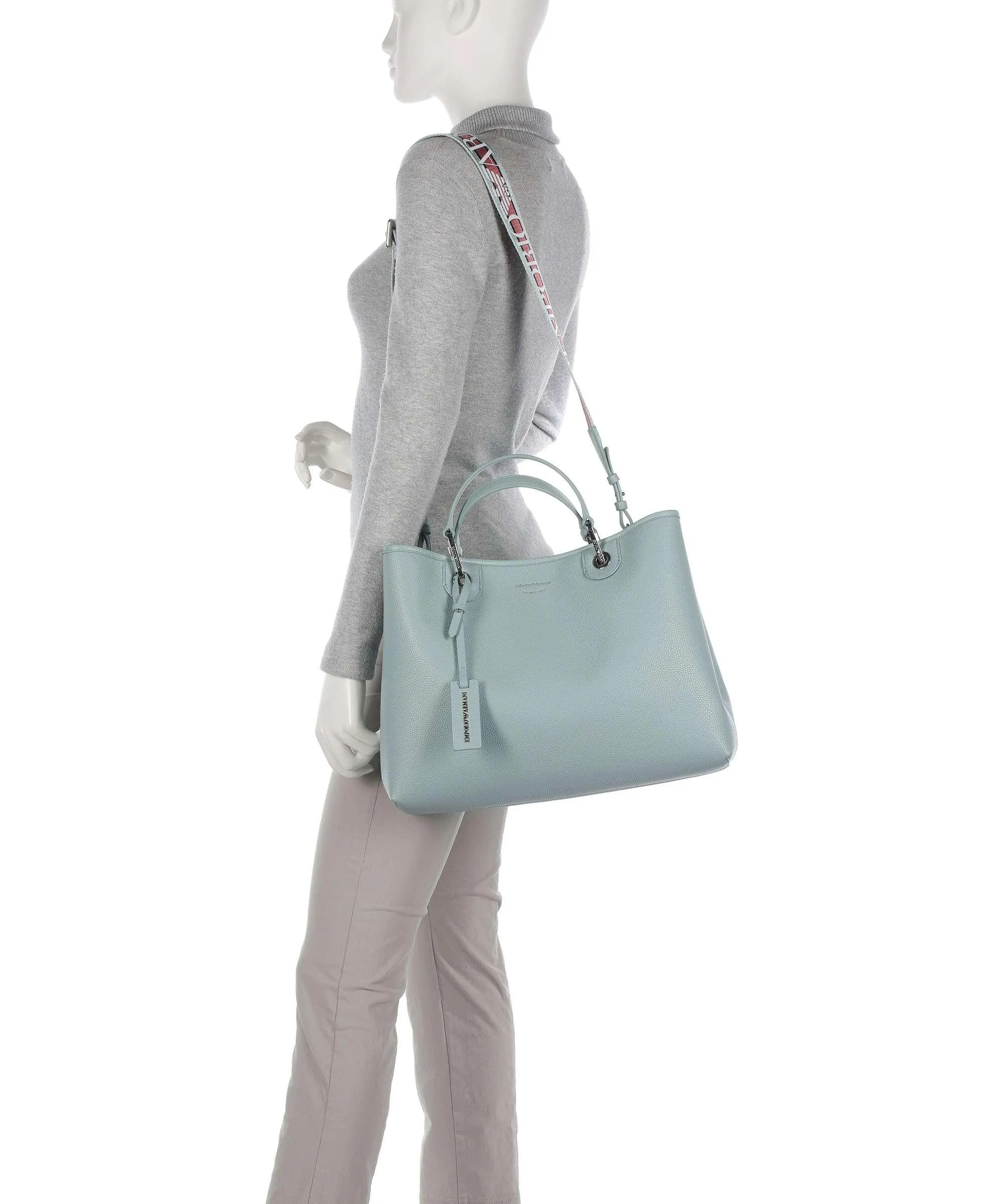  Emporio Armani My EA Borsa a mano pelle sintetica blu chiaro  