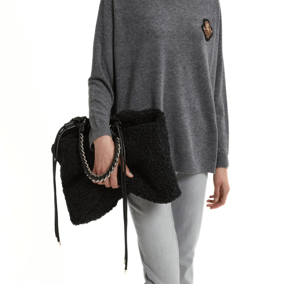ERMANNO SCERVINO BORSA SPENCER FUR 798 NERO  