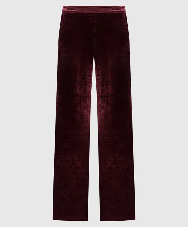Etro Pantaloni in velluto bordeaux con seta WREA001499TCD01