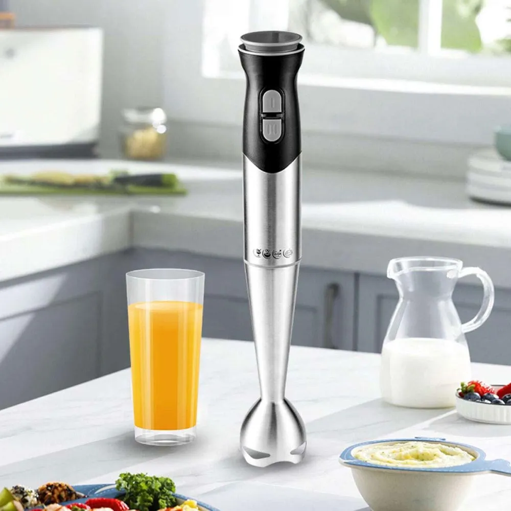 Frullatore a immersione 800 W, 2 velocità, Lame e Asta in Acciaio Inox